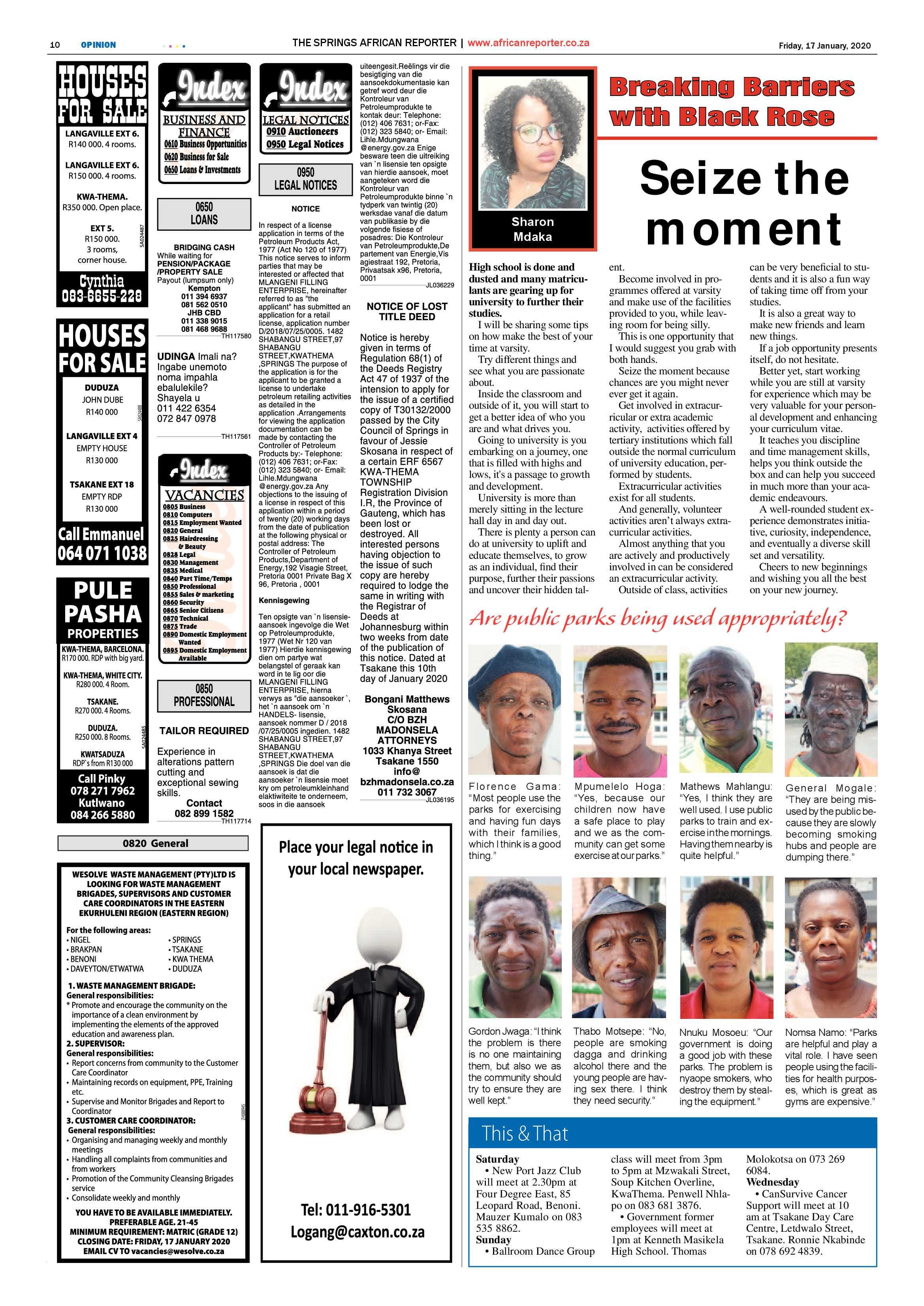 AFrican Reporter 17 January 2020 page 10