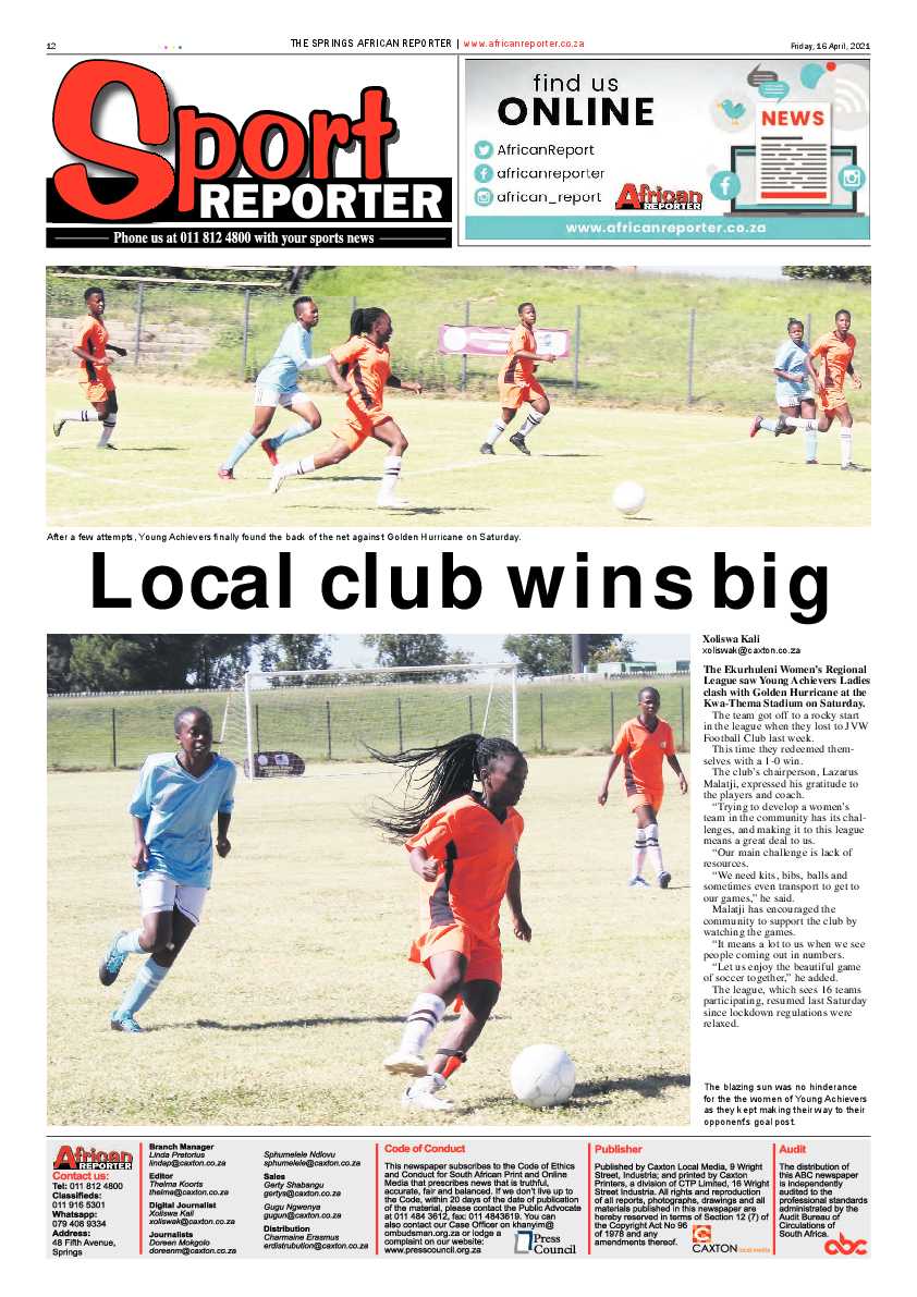 African Reporter 16 April 2021 page 12