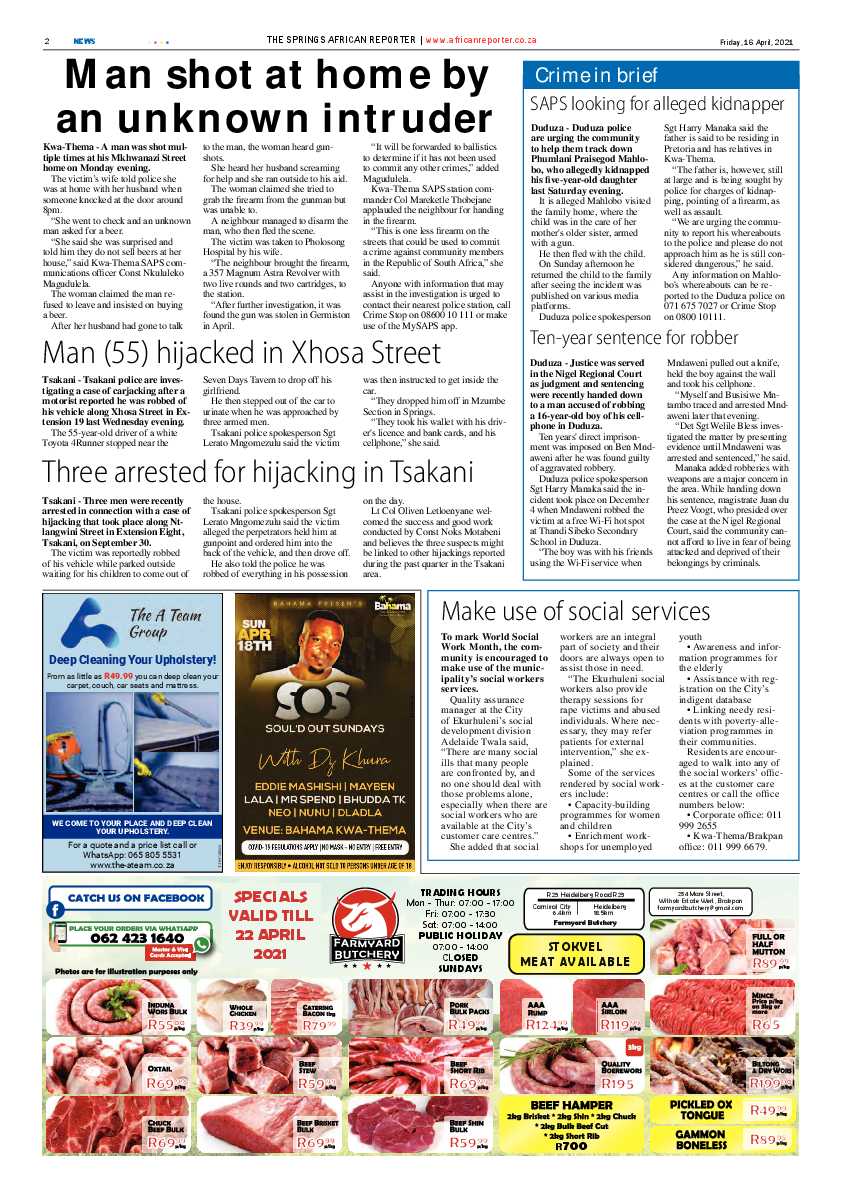 African Reporter 16 April 2021 page 2