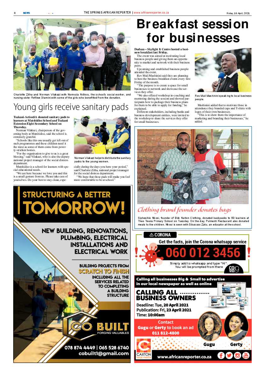 African Reporter 16 April 2021 page 8