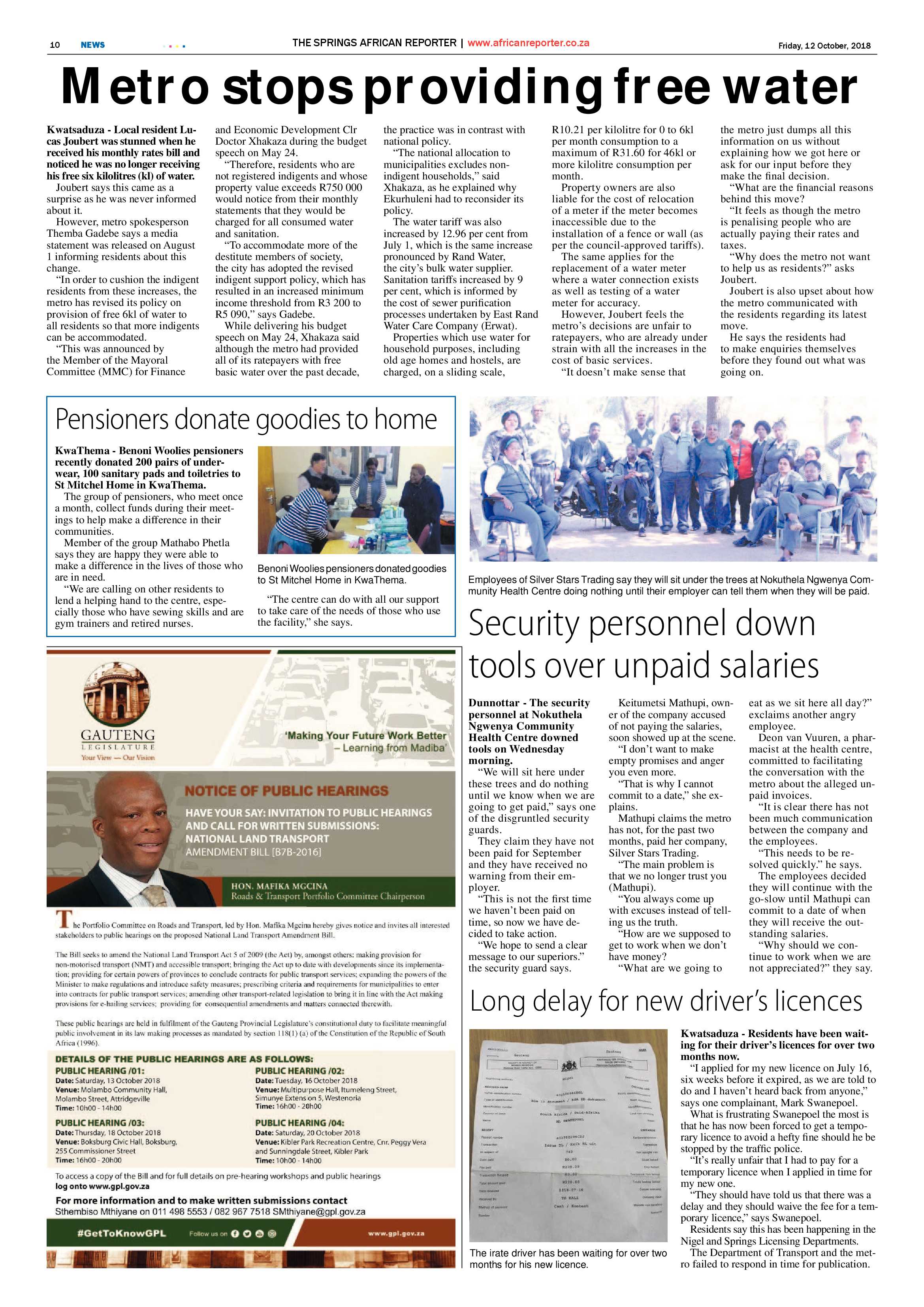 African Reporter 12 October 2018 page 10