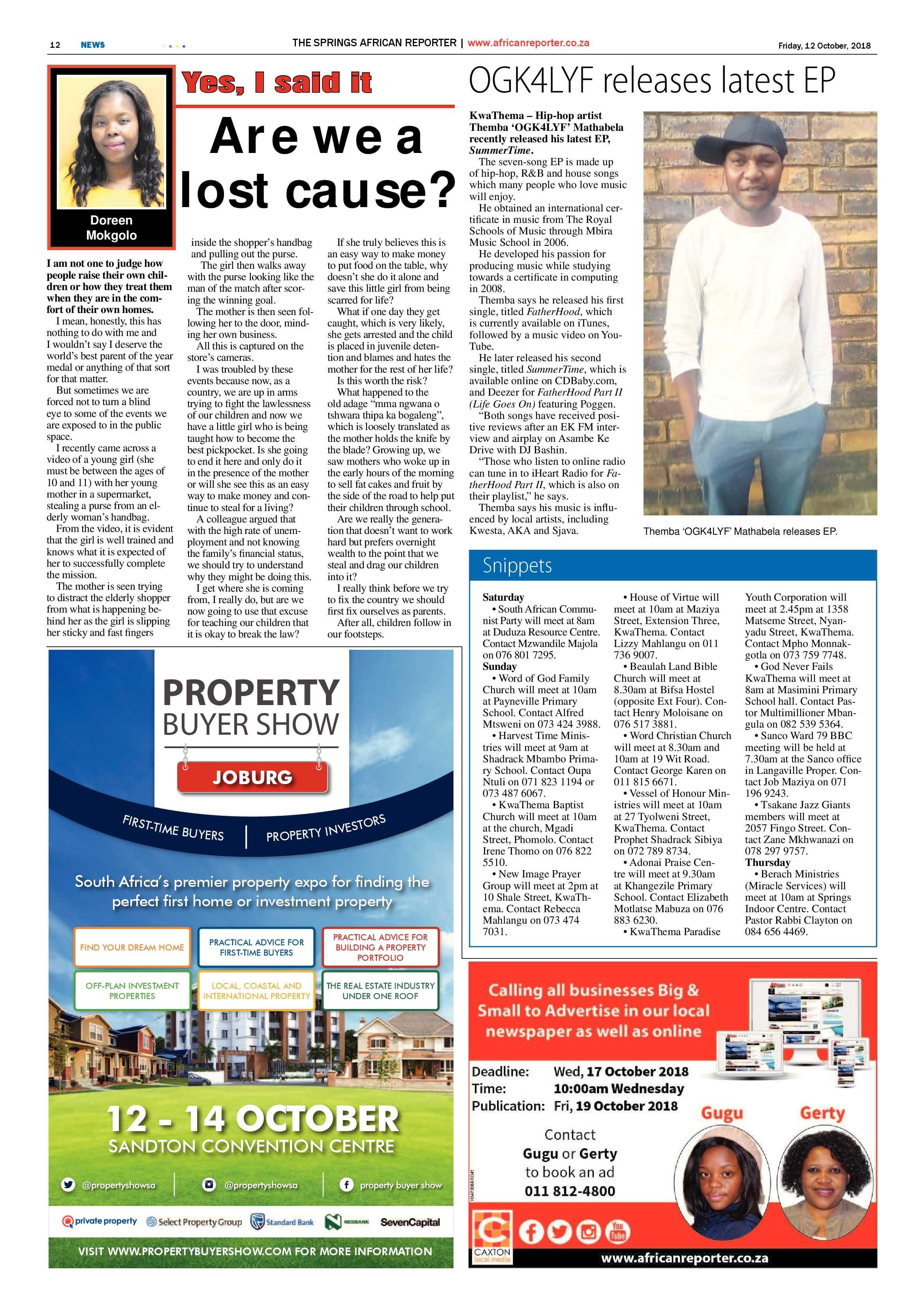 African Reporter 12 October 2018 page 12