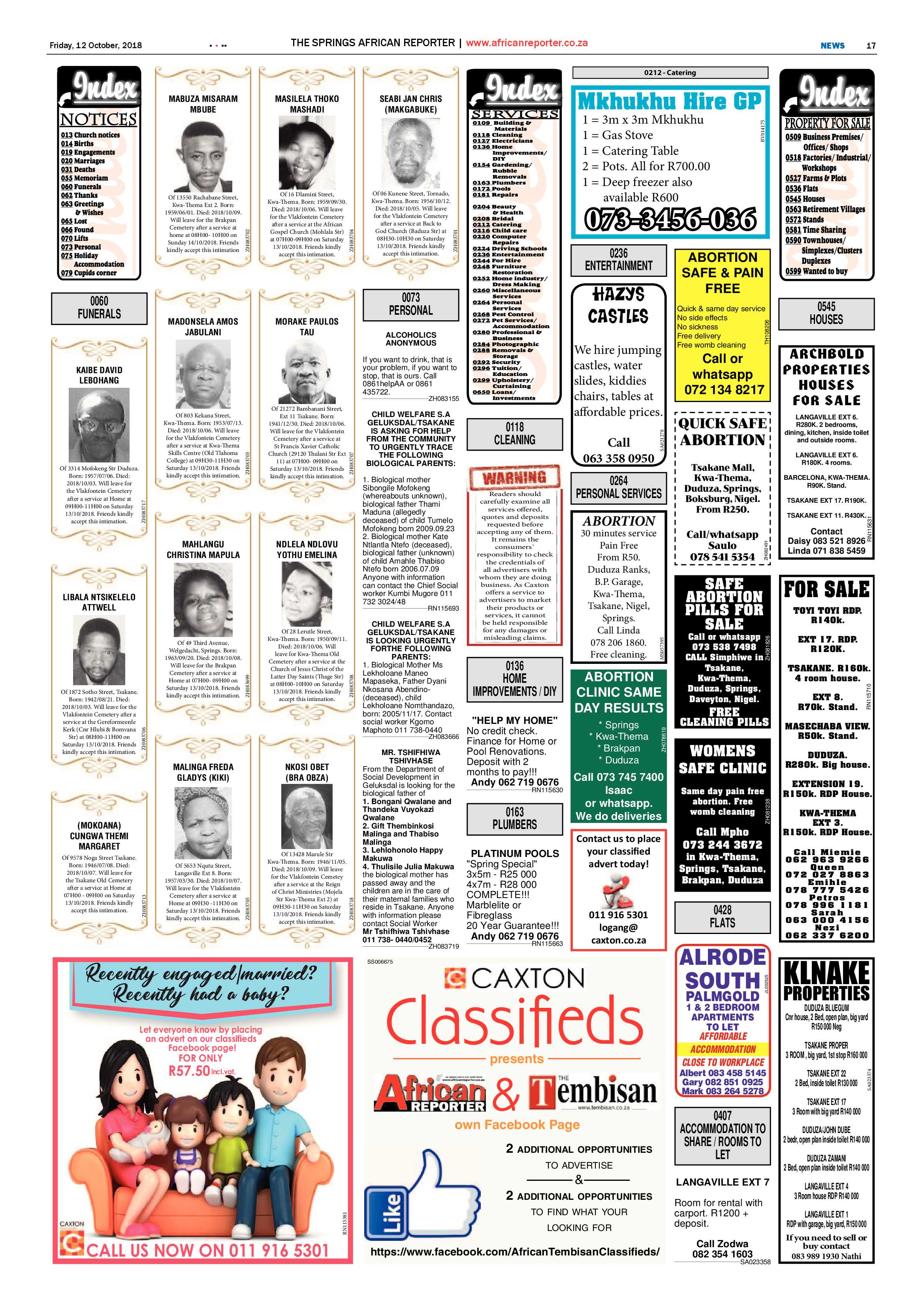 African Reporter 12 October 2018 page 17