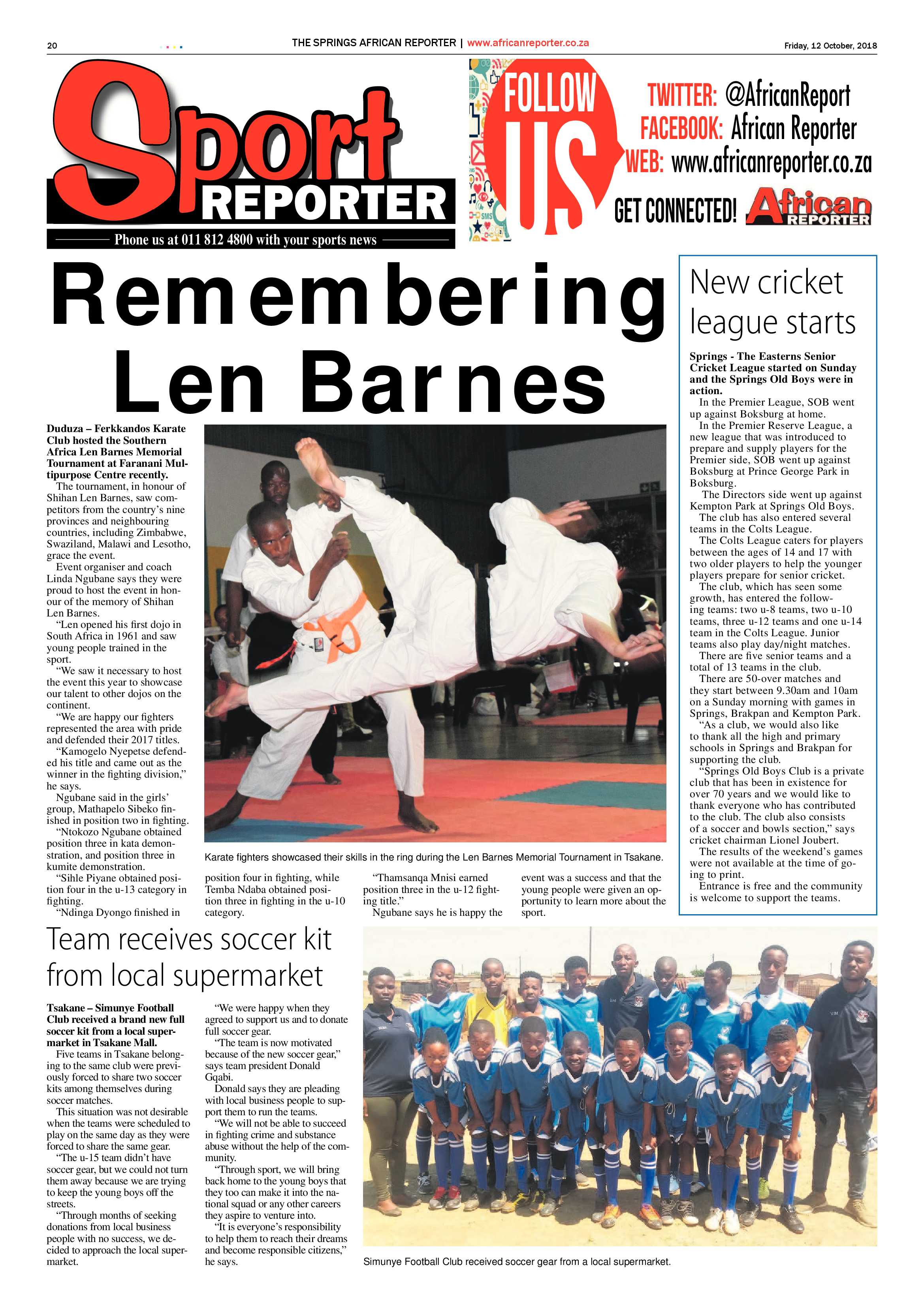 African Reporter 12 October 2018 page 20