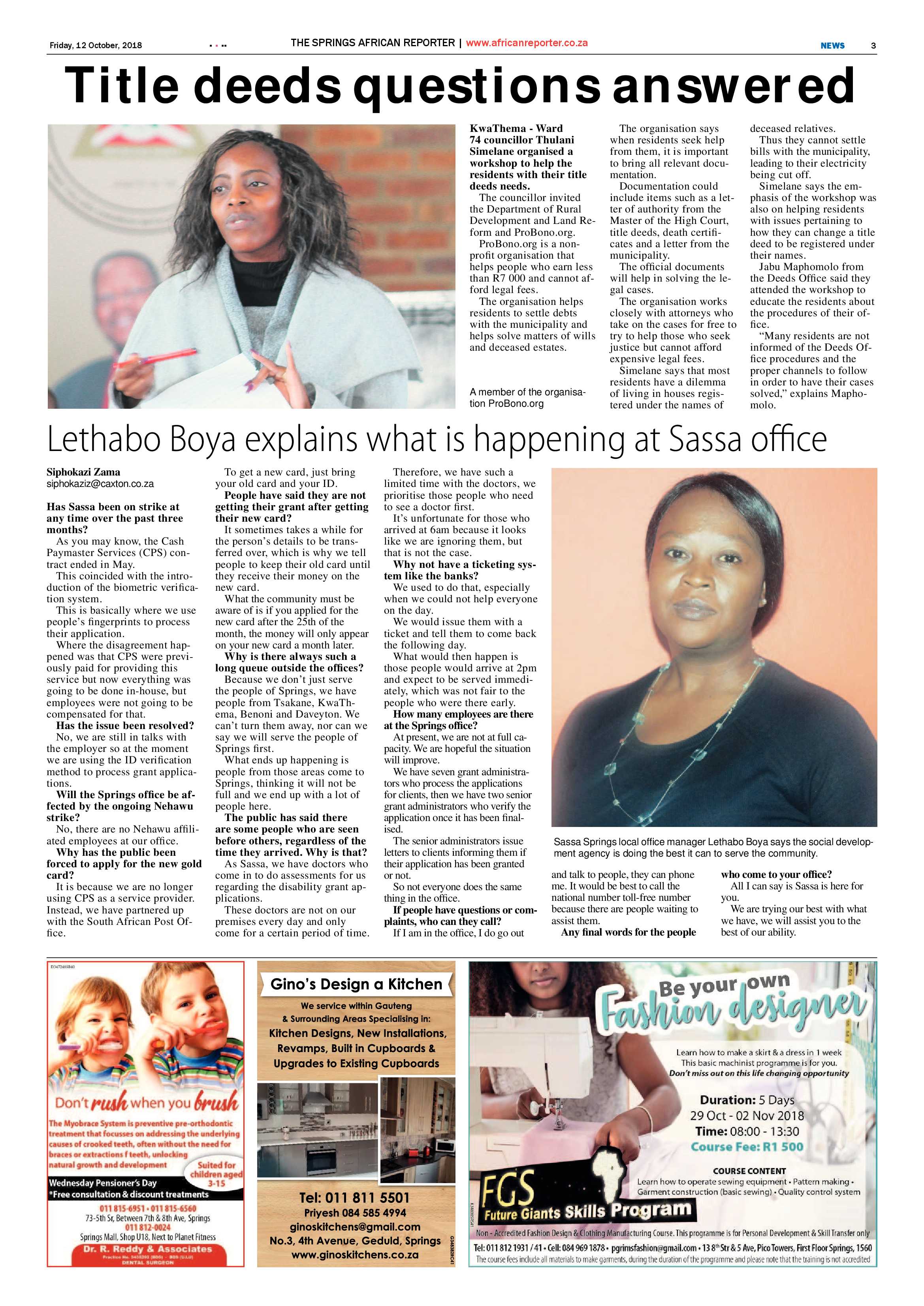 African Reporter 12 October 2018 page 3
