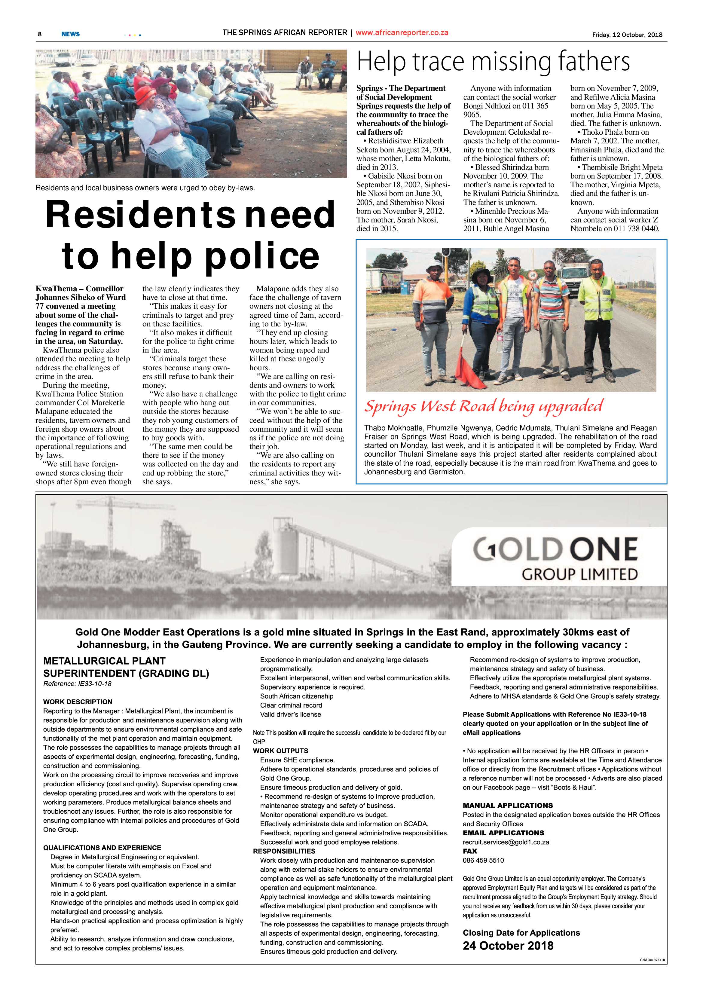 African Reporter 12 October 2018 page 8