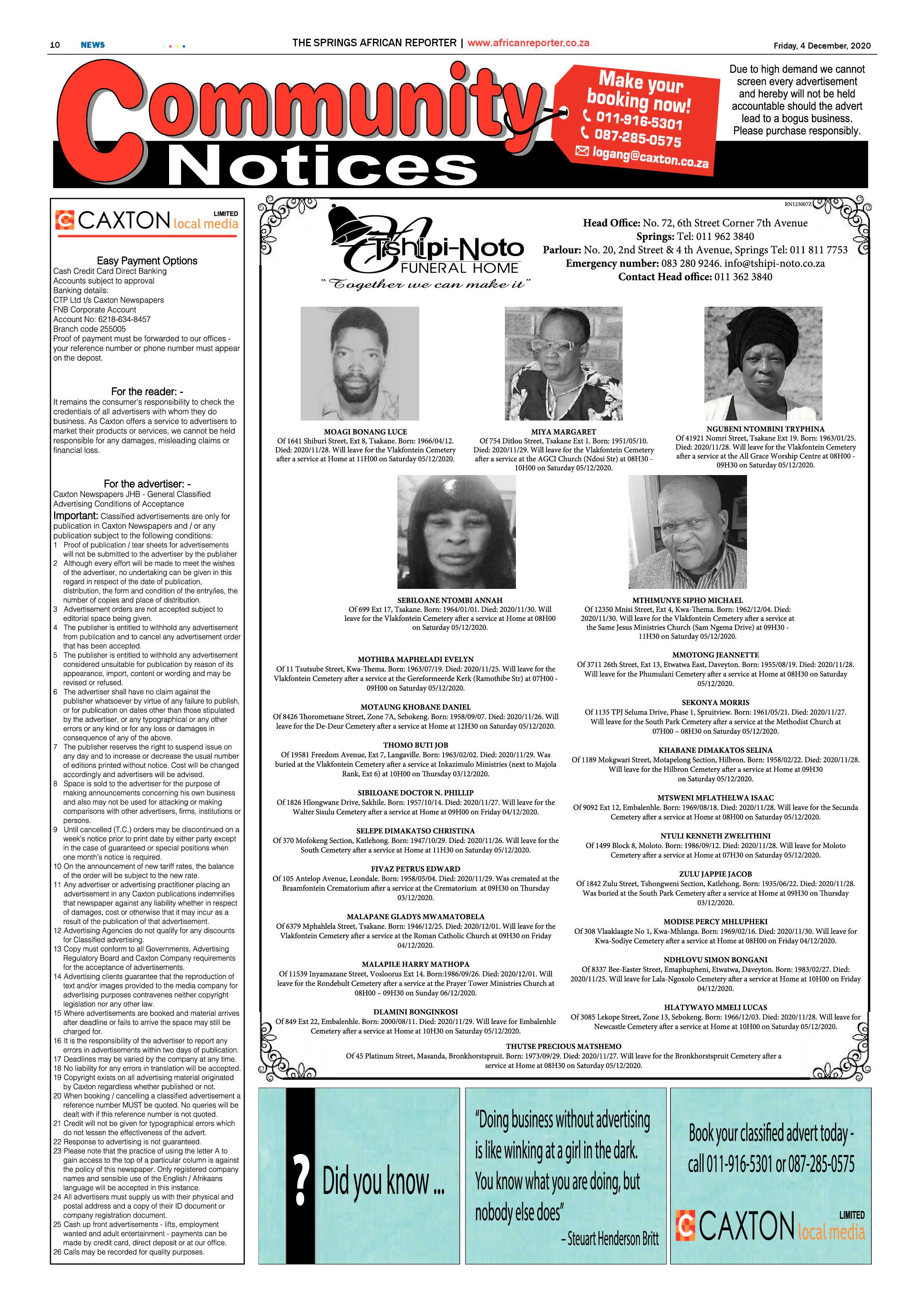 African Reporter04 December 2020 page 10