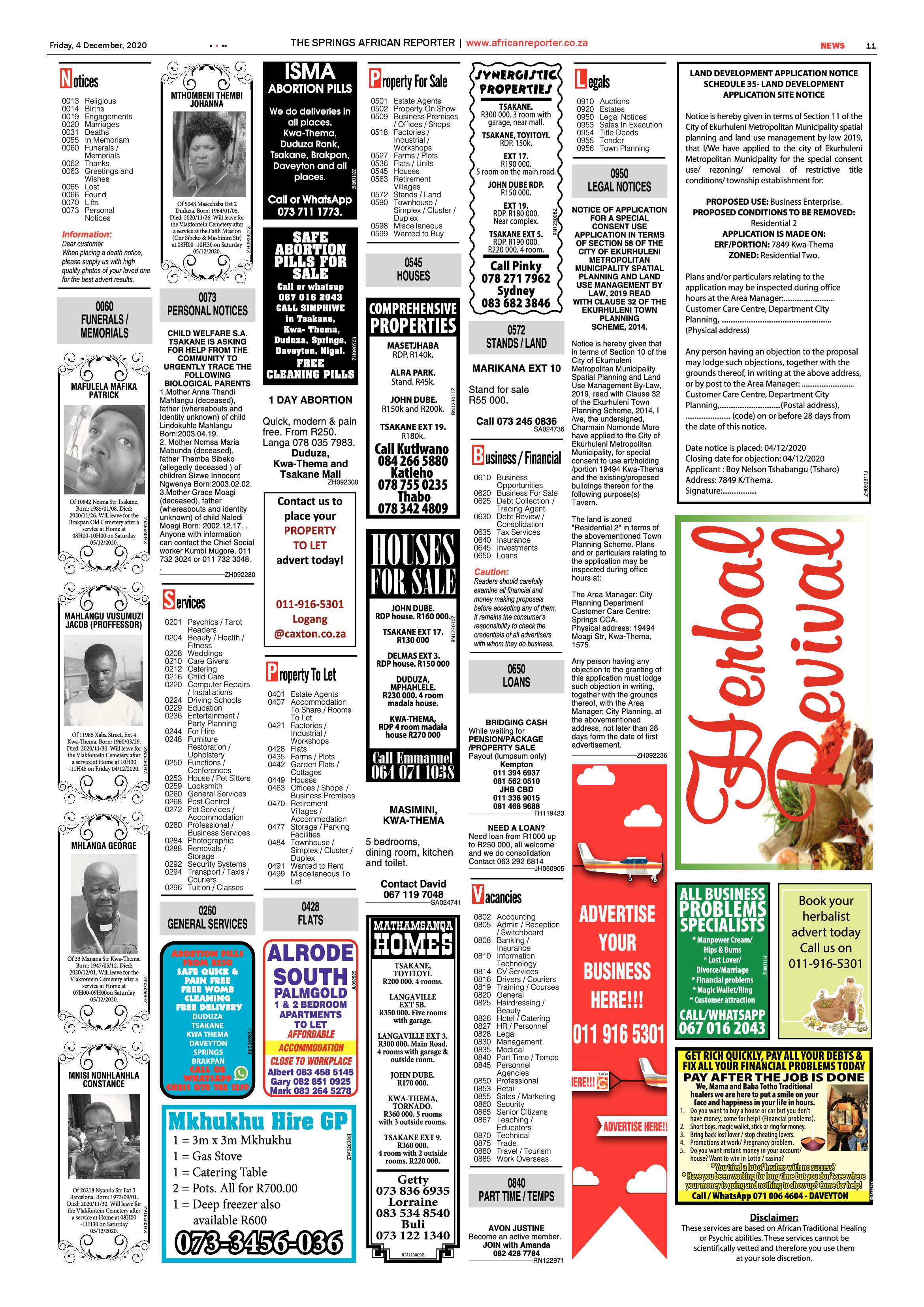 African Reporter04 December 2020 page 11