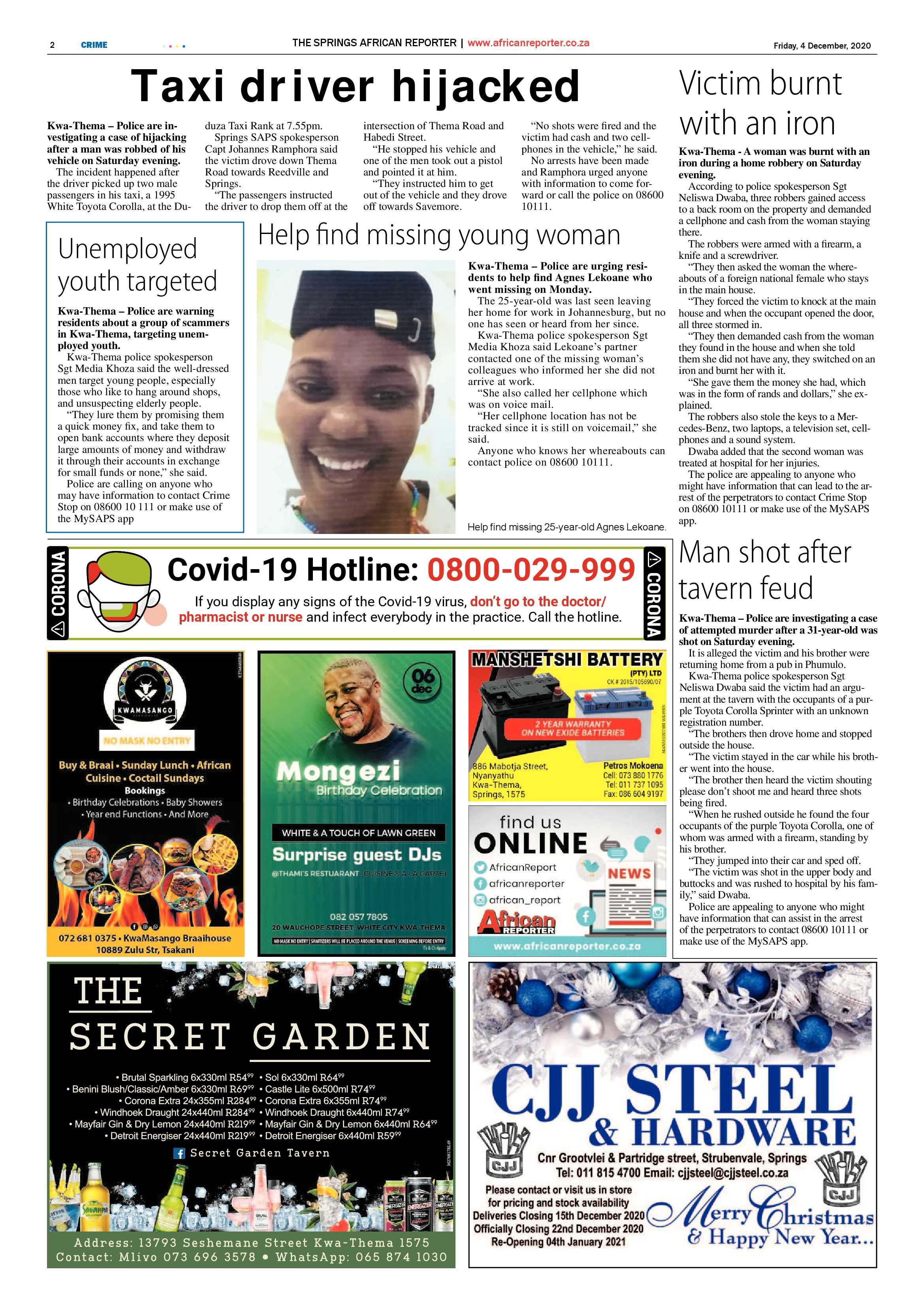 African Reporter04 December 2020 page 2