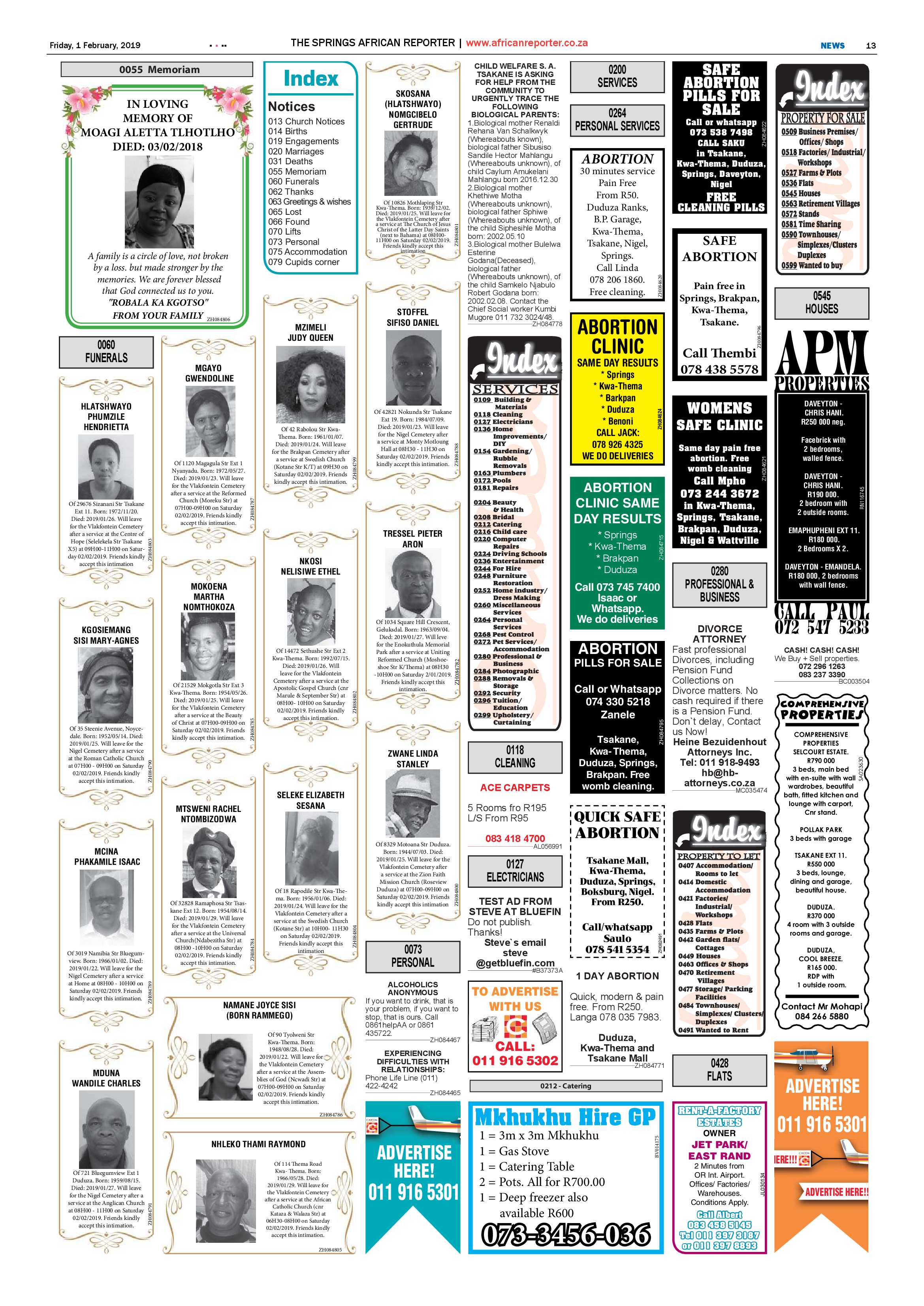 African Reporter 01 February 2019 page 13