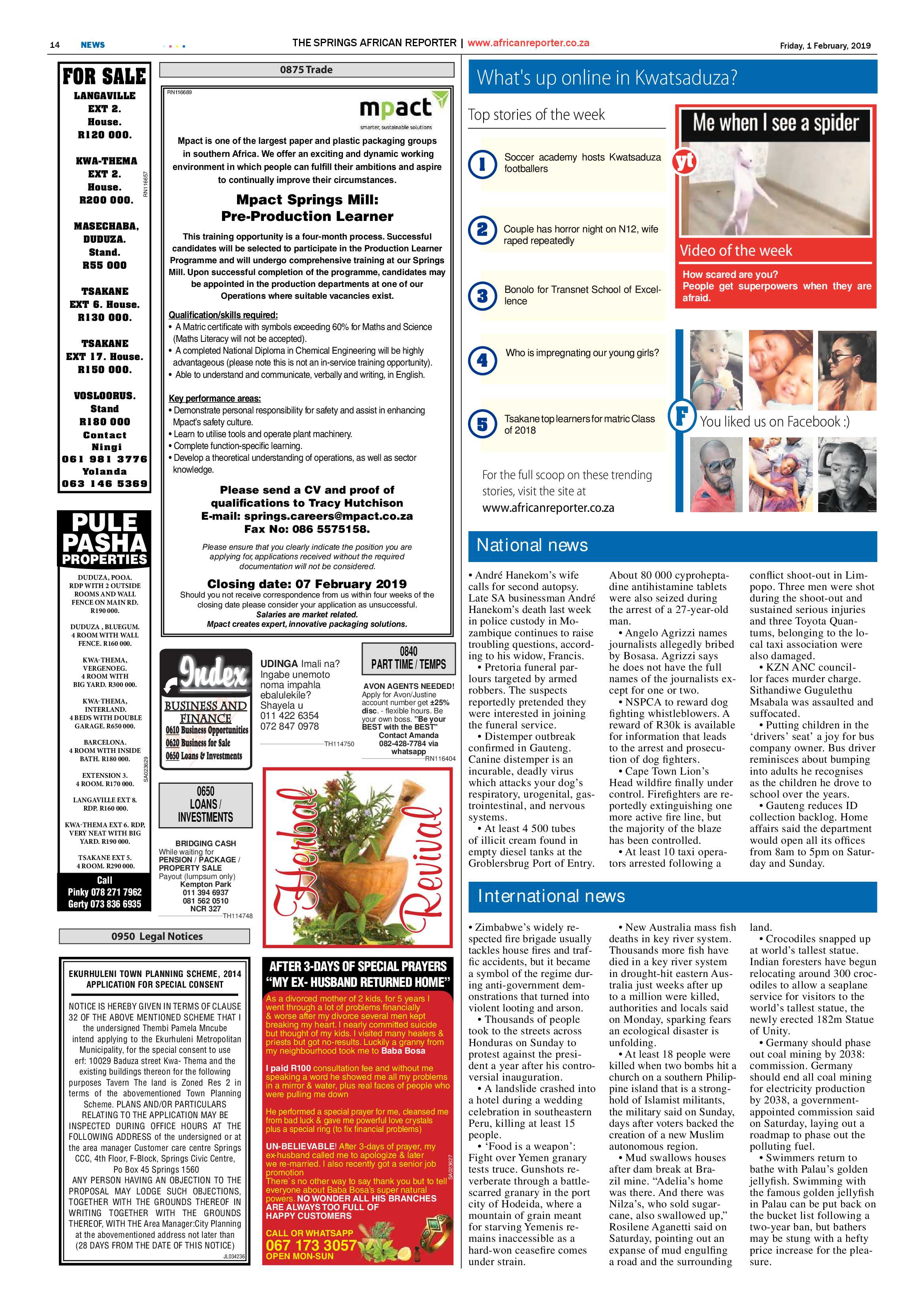 African Reporter 01 February 2019 page 14