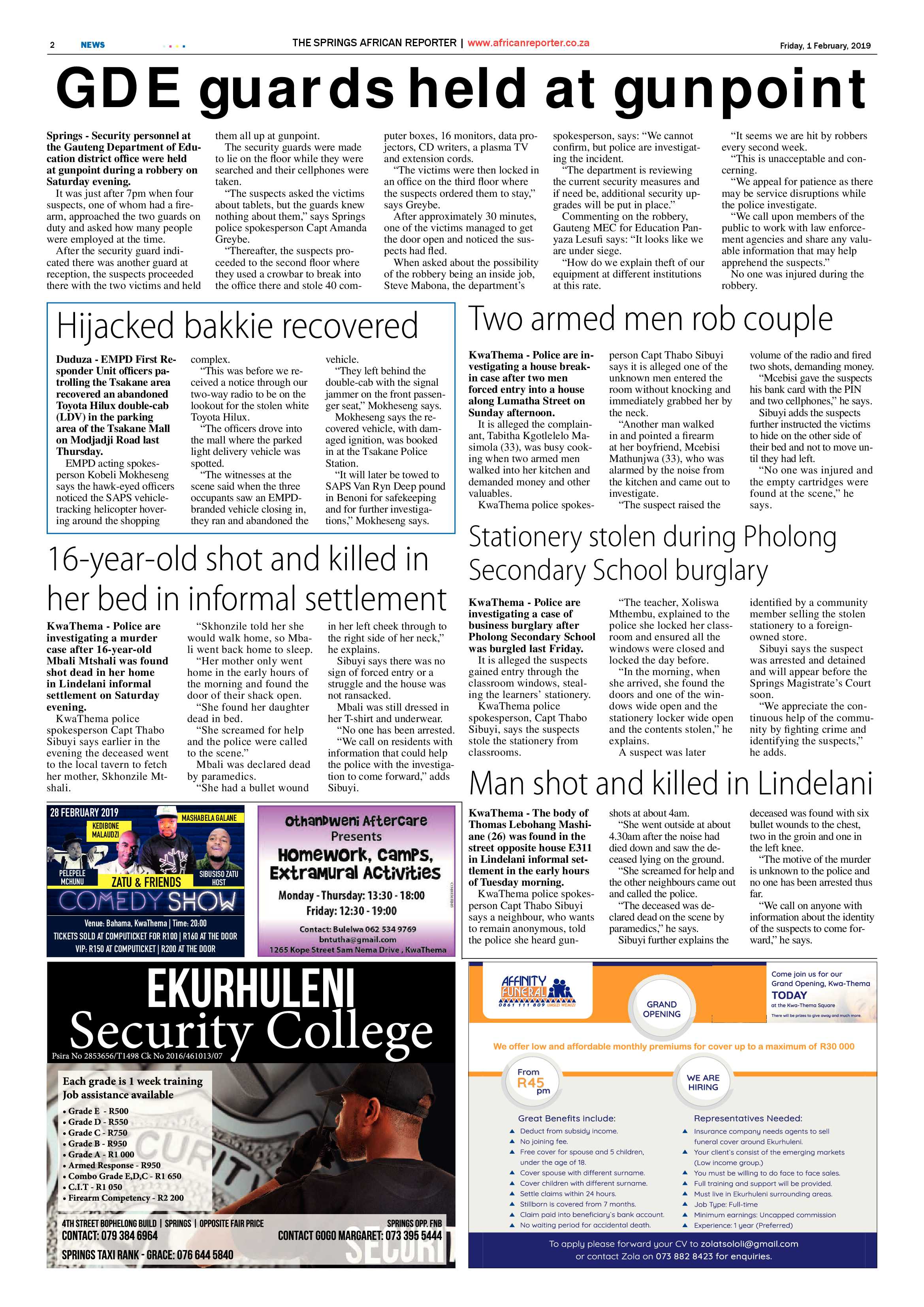 African Reporter 01 February 2019 page 2
