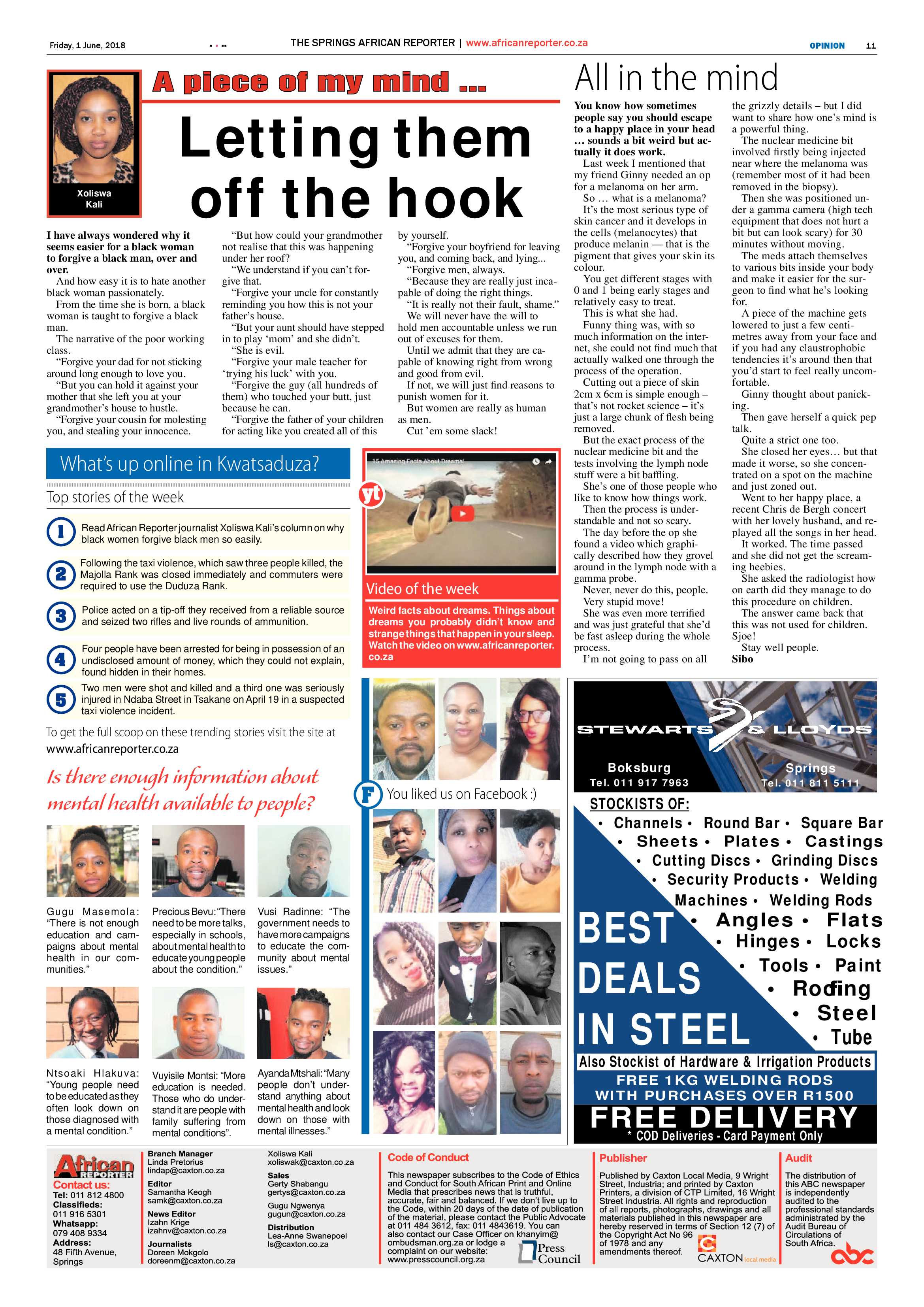 African Reporter 01 June 2018 page 11