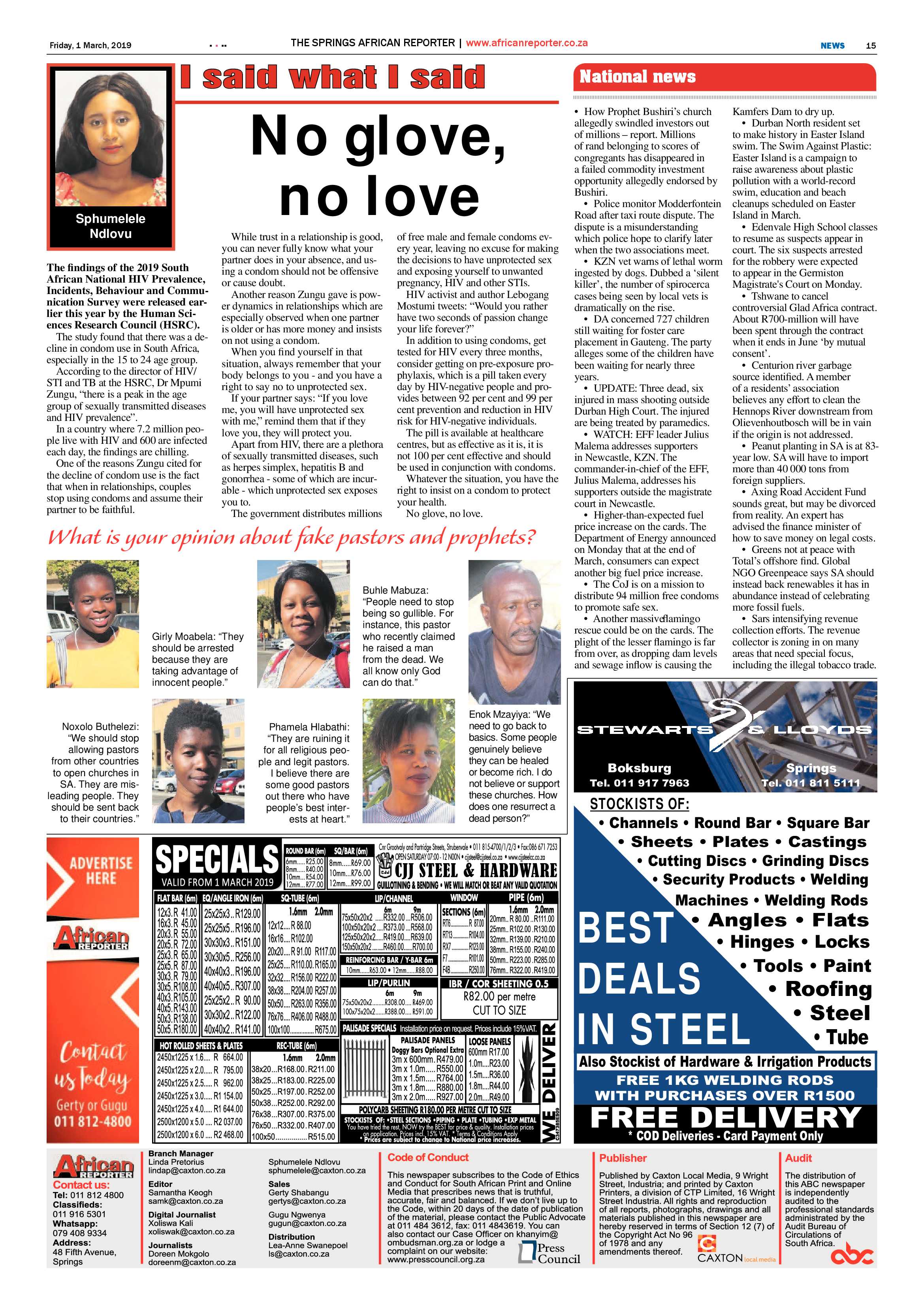 African Reporter 01 March 2019 page 15