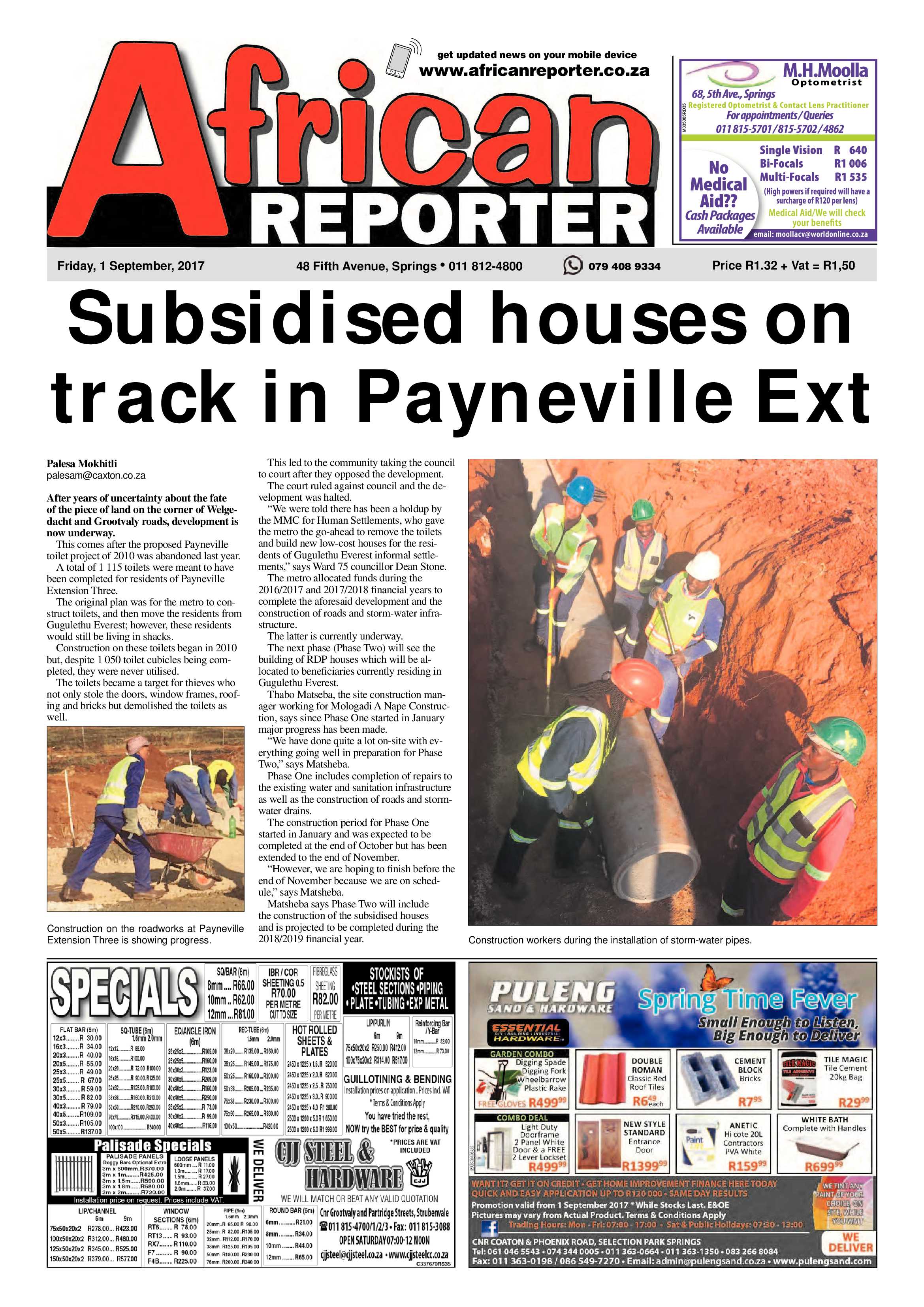 African Reporter 01 September 2017 page 1
