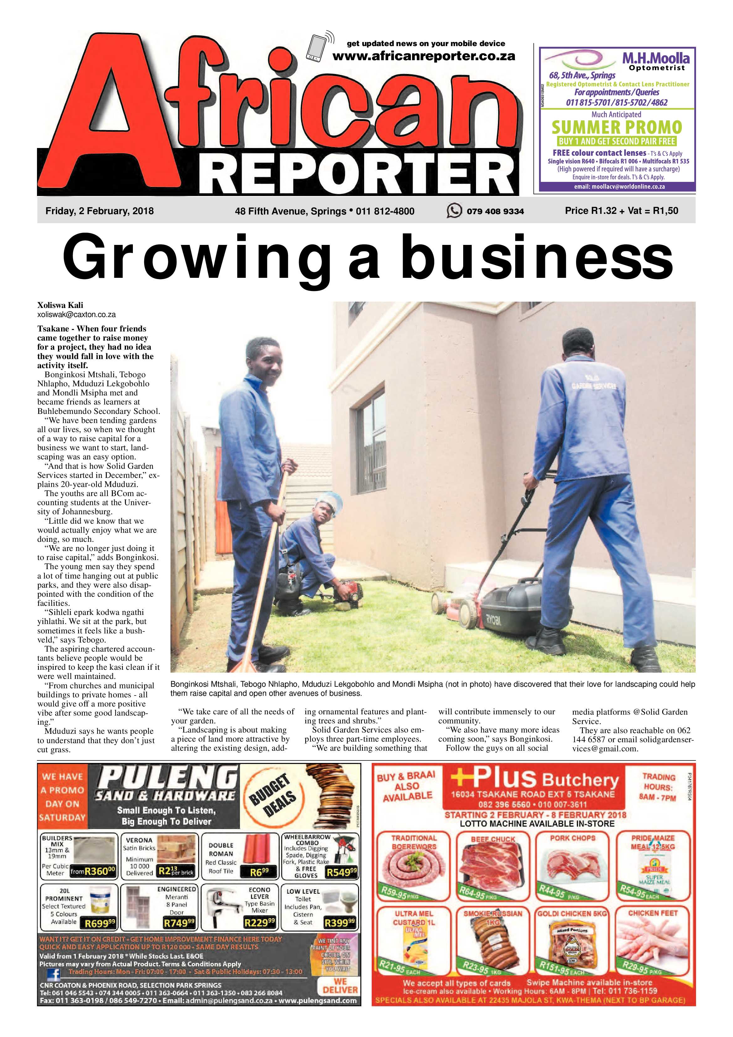African Reporter 02 February 2018 page 1