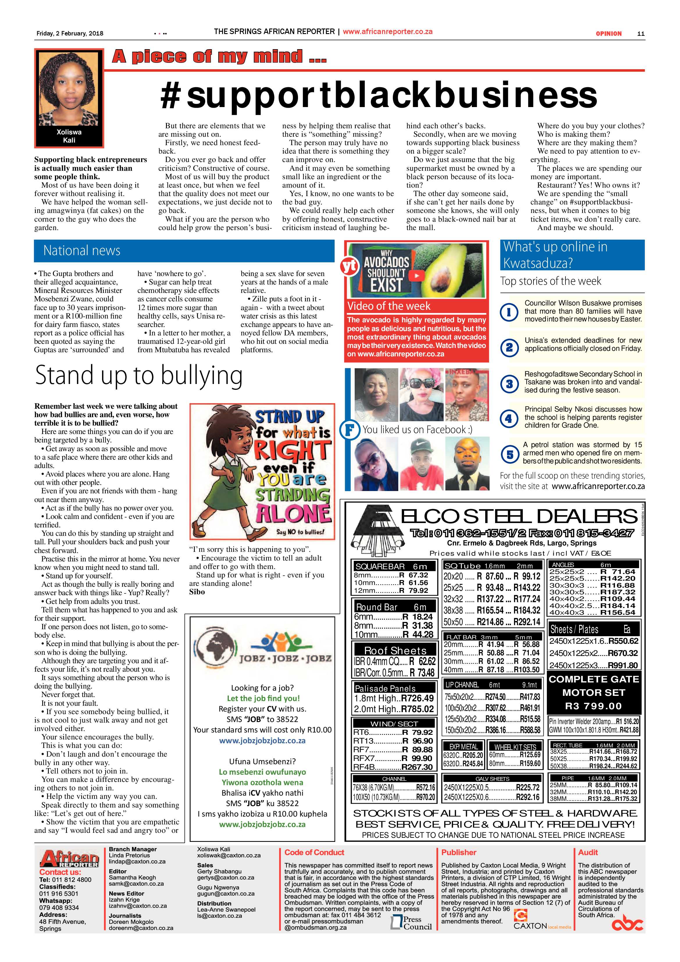 African Reporter 02 February 2018 page 11