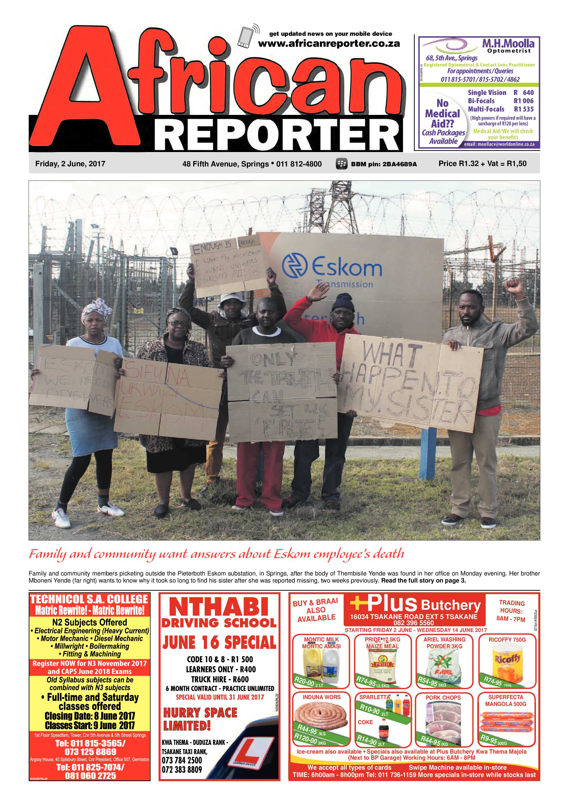African Reporter 02 June 2017 page 1