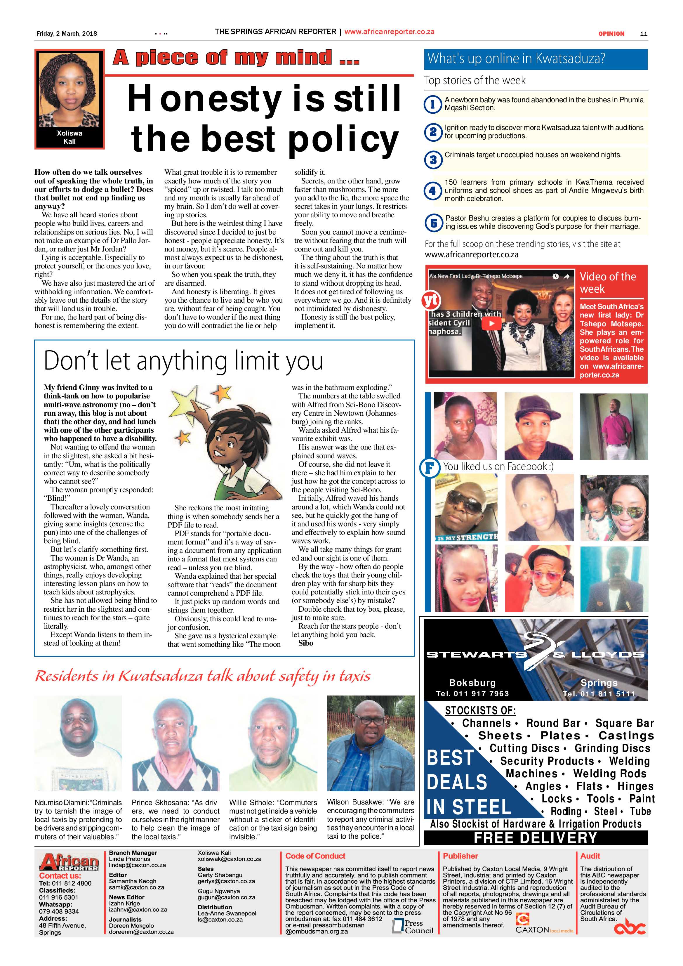 African Reporter 02 March 2018 page 11