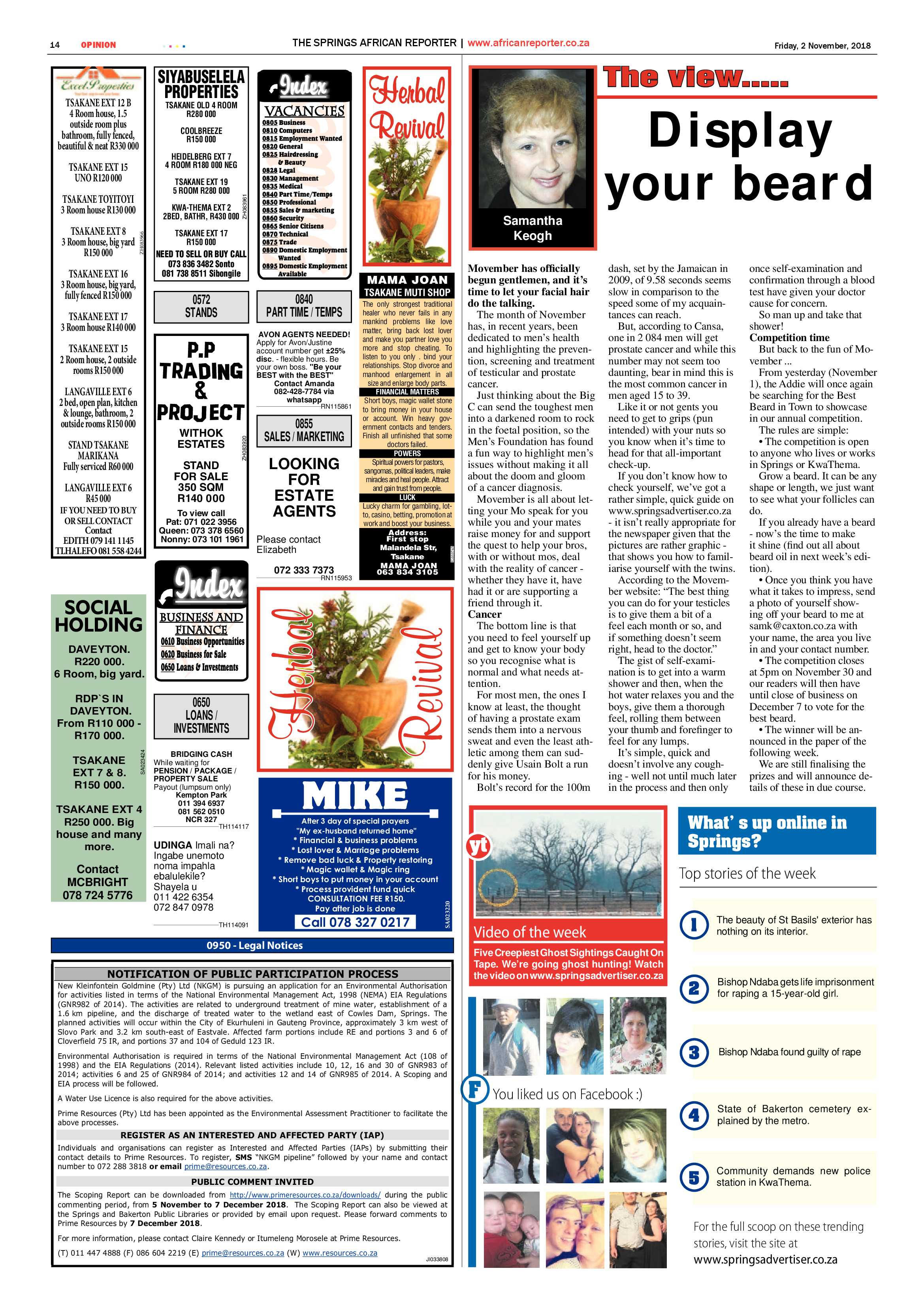 African Reporter 02 November 2018 page 14