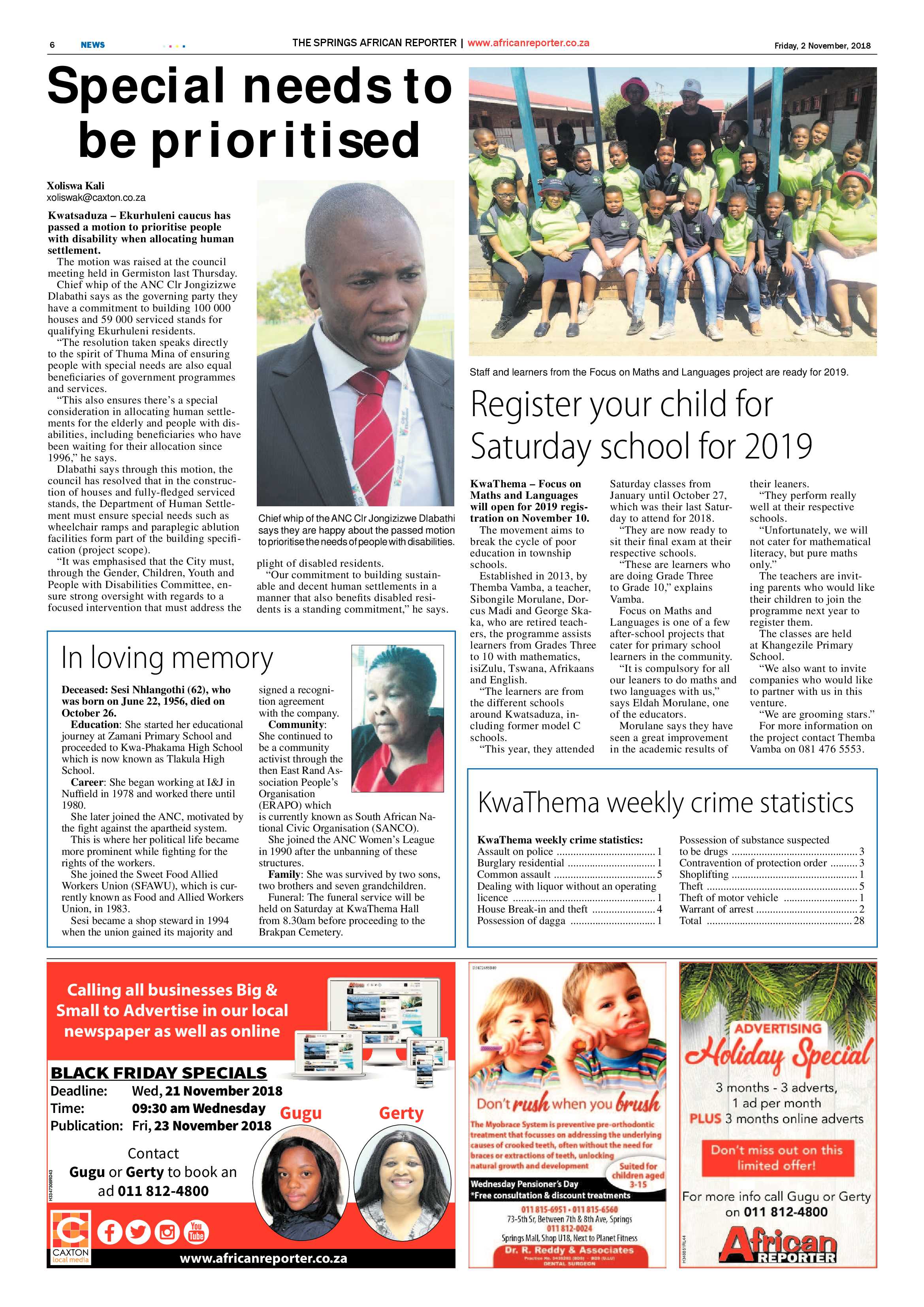 African Reporter 02 November 2018 page 6