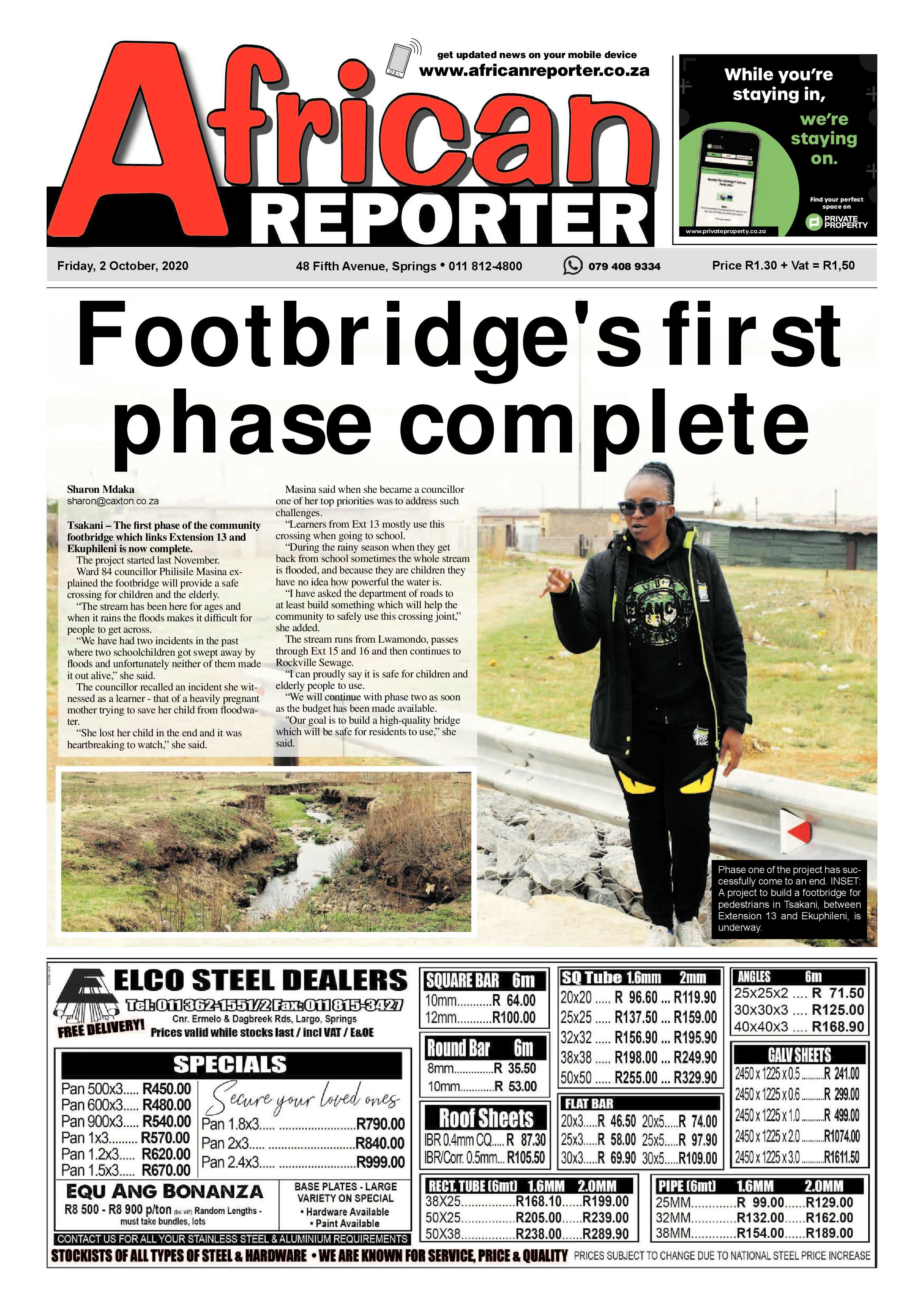 African Reporter 02 October 2020 page 1