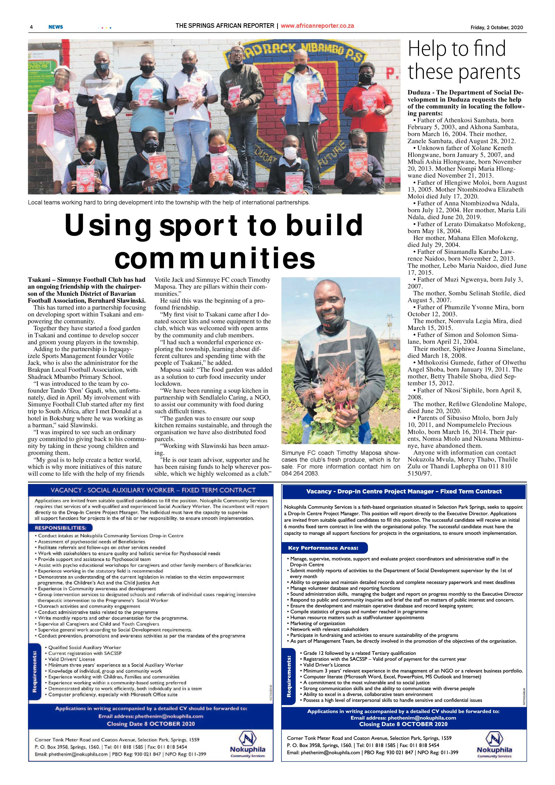 African Reporter 02 October 2020 page 4