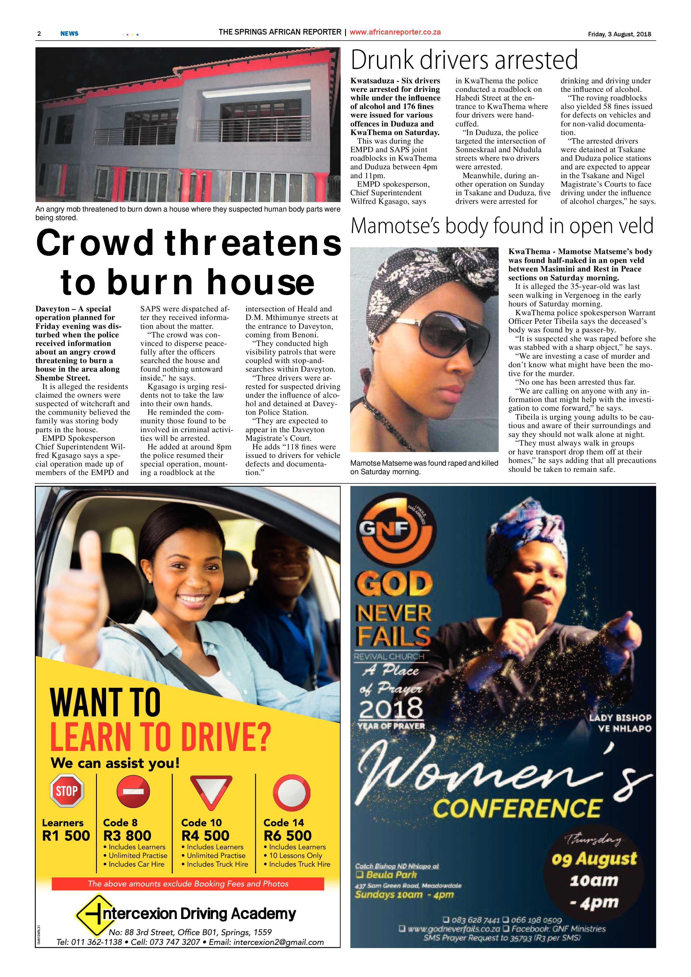 African Reporter 03 August 2018 page 2