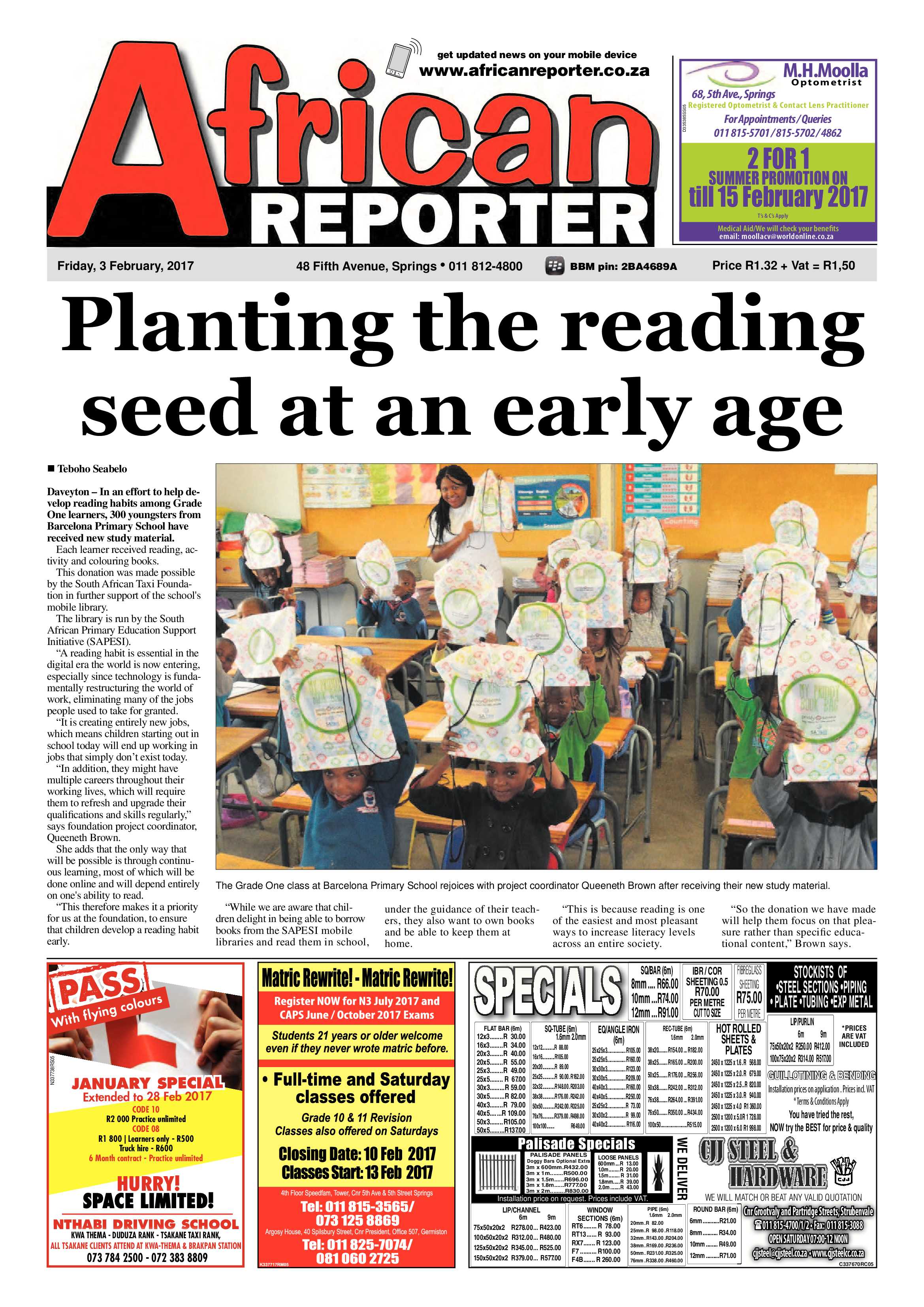 African Reporter 03 February 2017 page 1