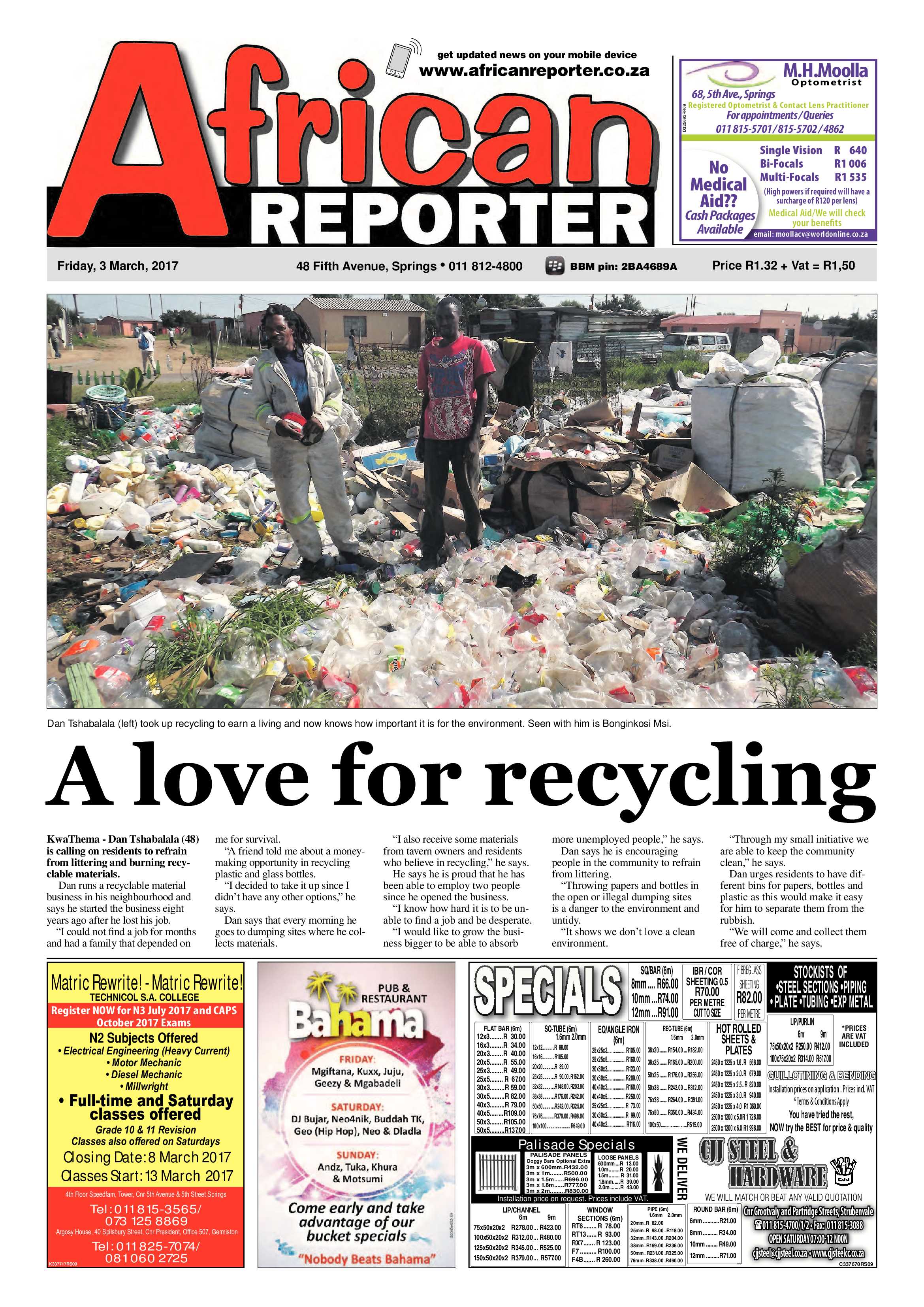 African Reporter 03 March 2017 page 1
