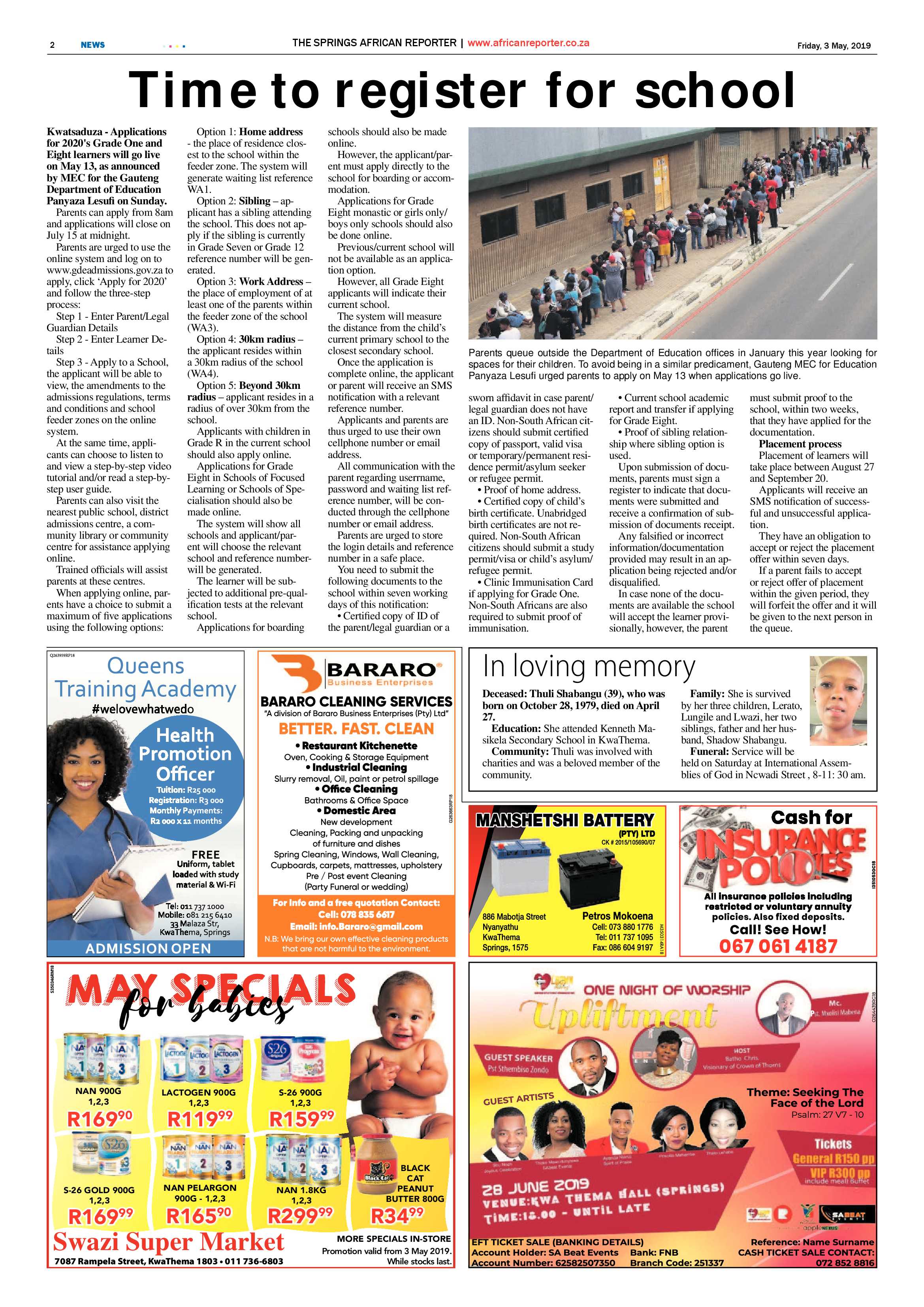 African Reporter 03 May 2019 page 2