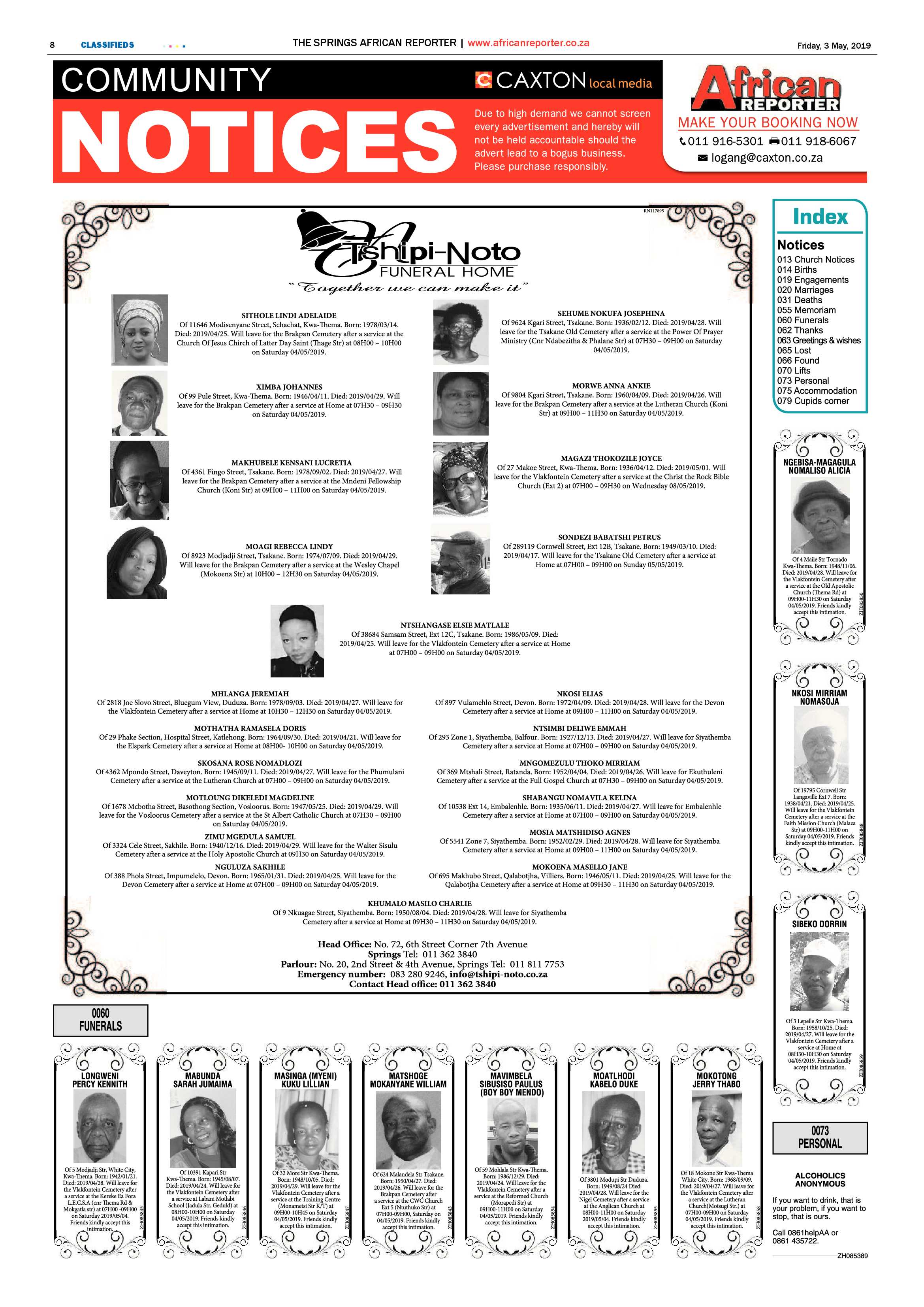 African Reporter 03 May 2019 page 8