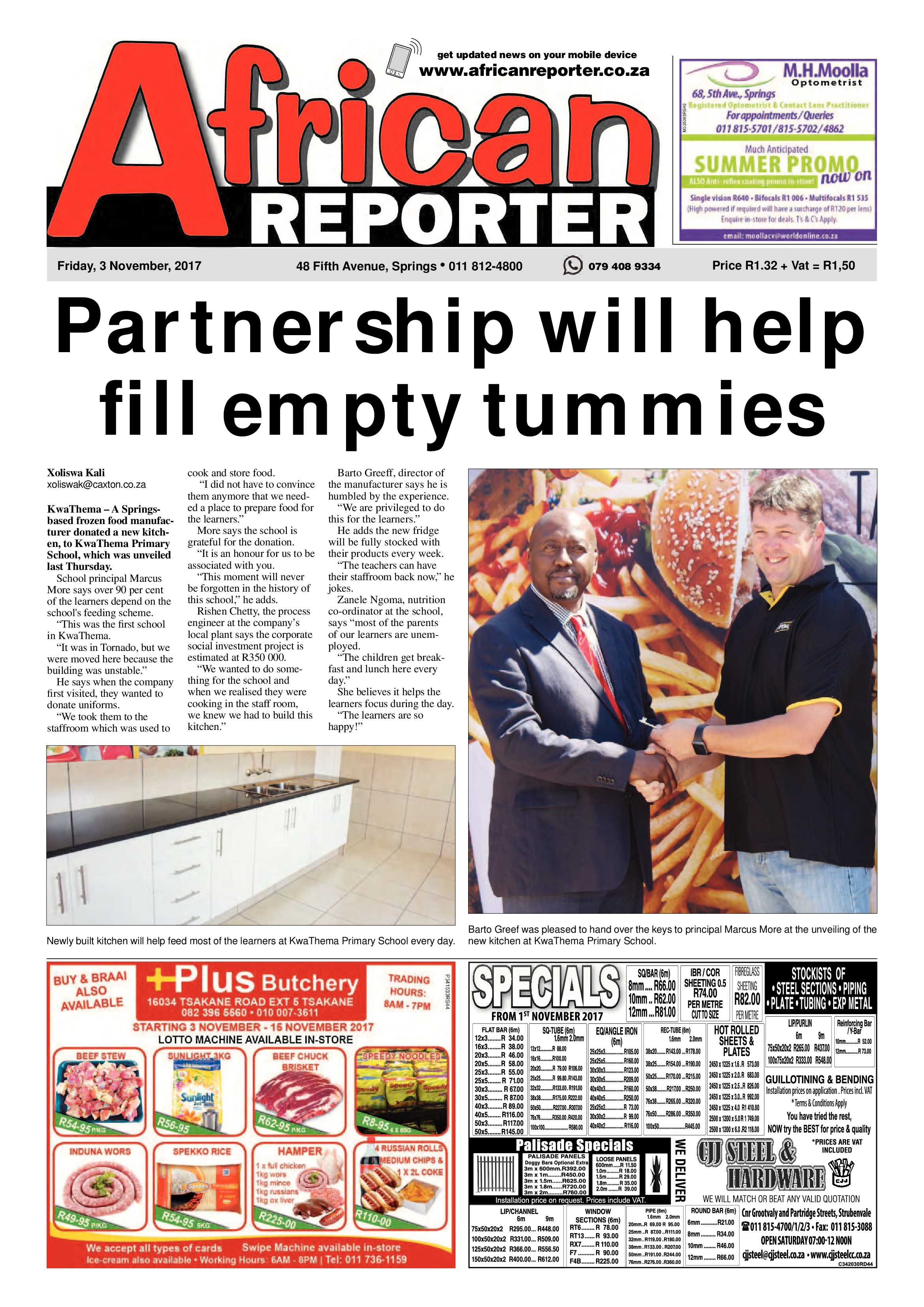 African Reporter 03 November 2017 page 1