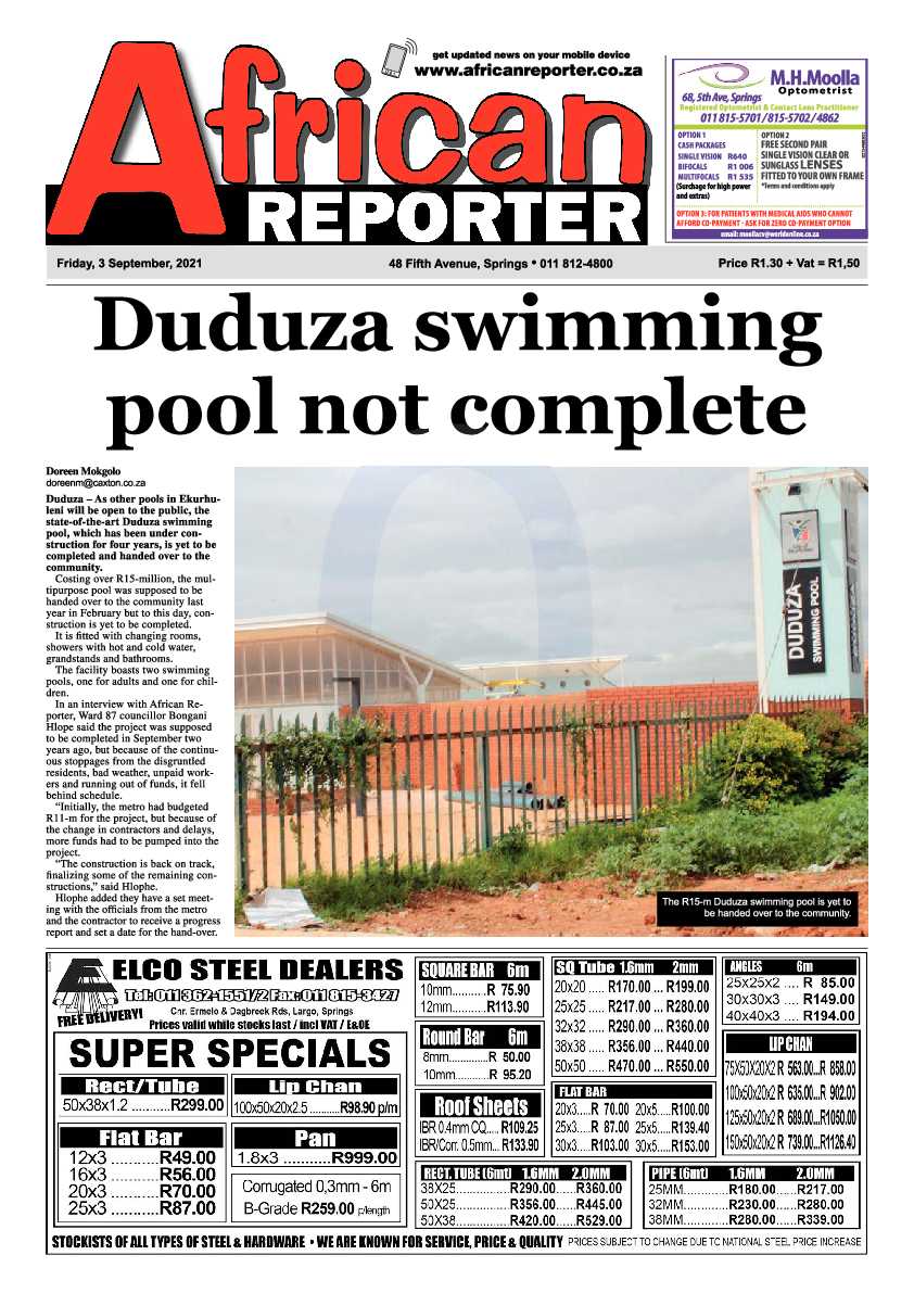 African Reporter 03 September 2021 page 1