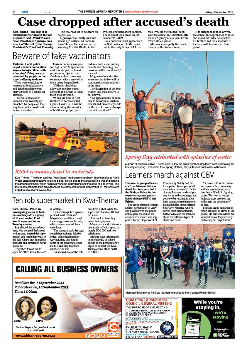 African Reporter 03 September 2021 page 2