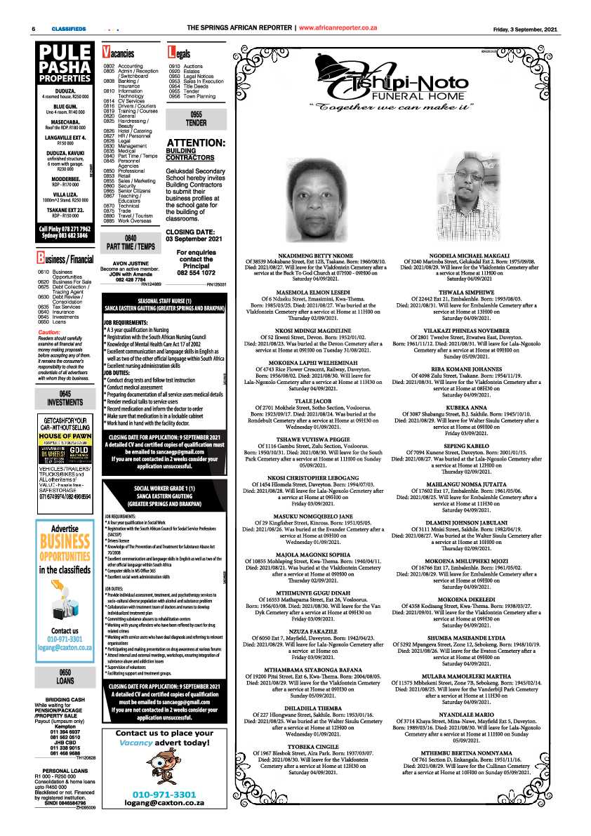 African Reporter 03 September 2021 page 6