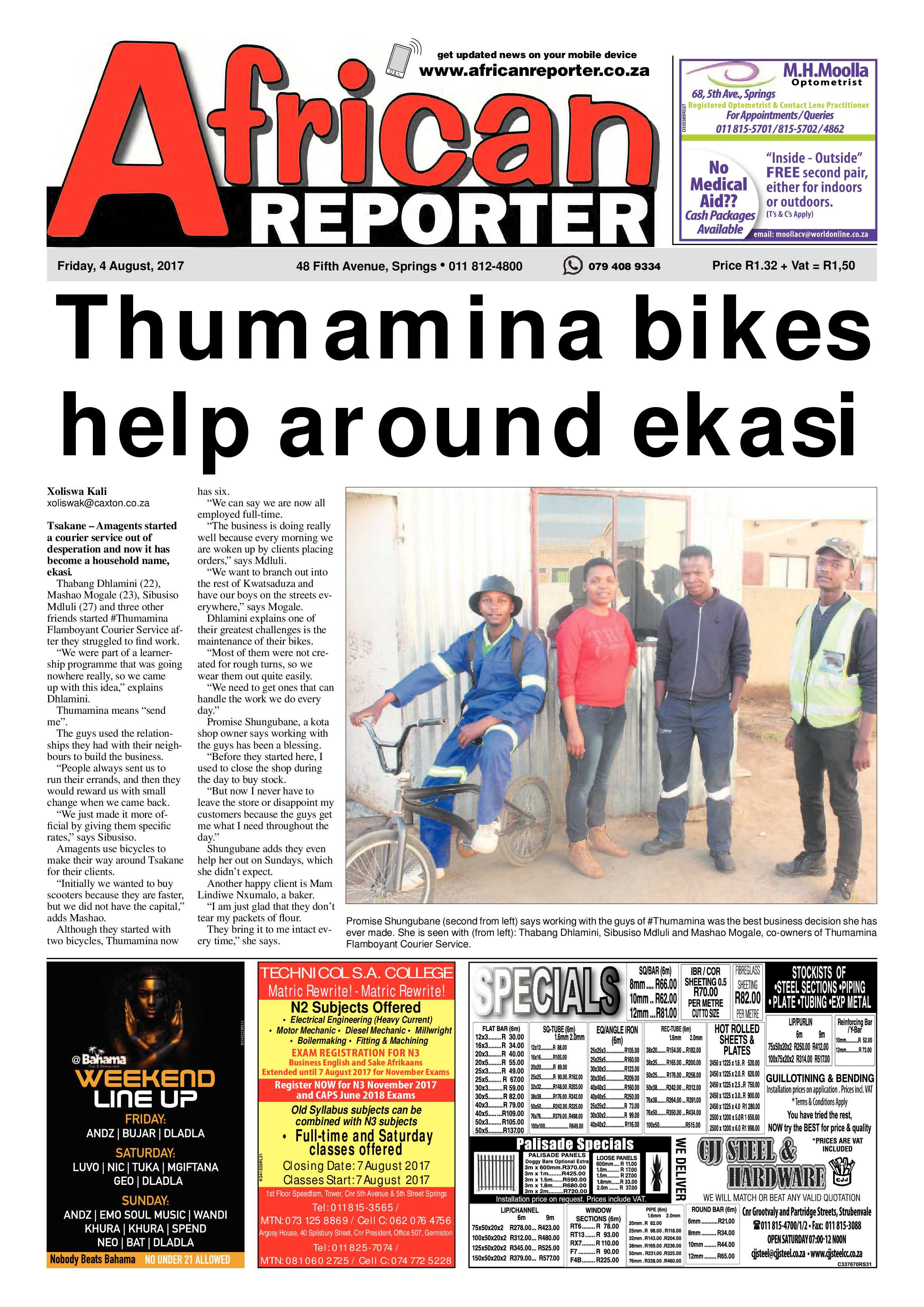 African Reporter 04 August 2017 page 1