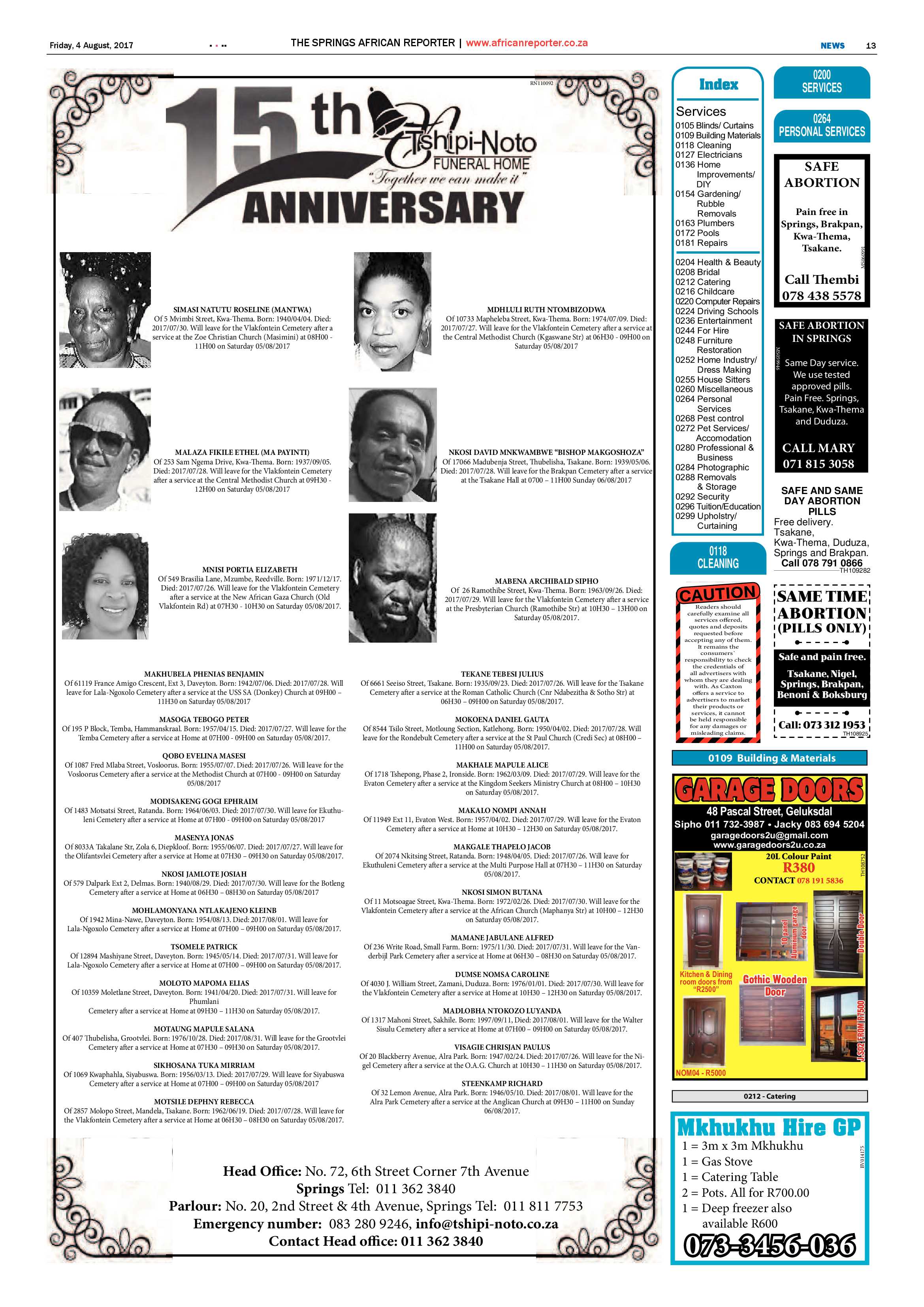 African Reporter 04 August 2017 page 13
