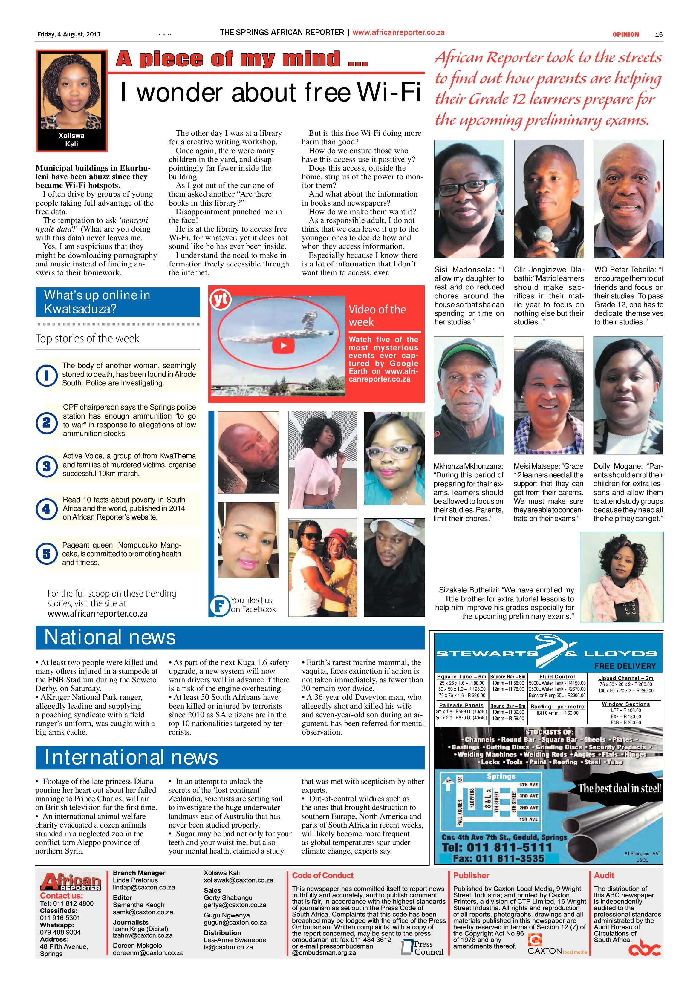 African Reporter 04 August 2017 page 15