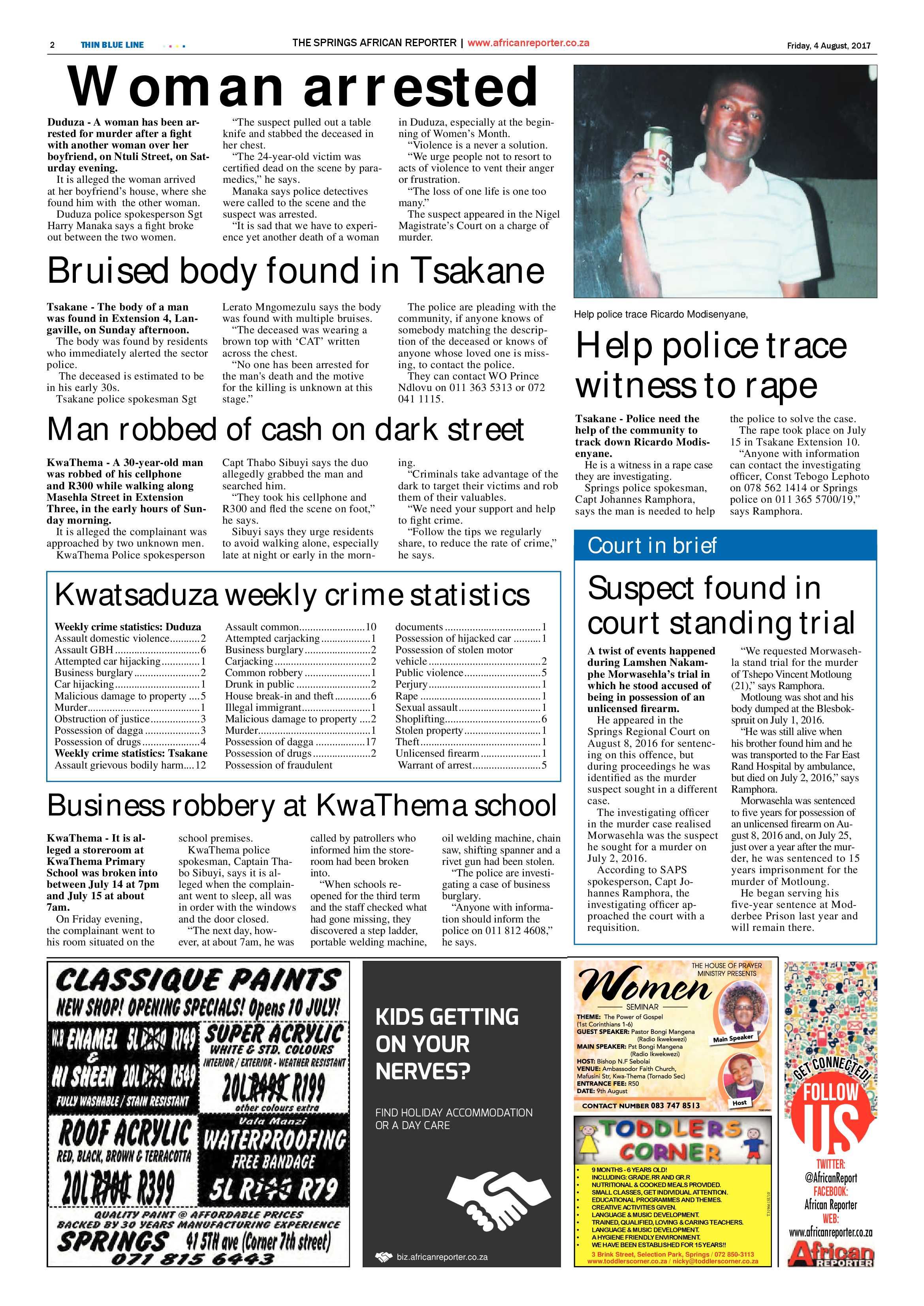 African Reporter 04 August 2017 page 2