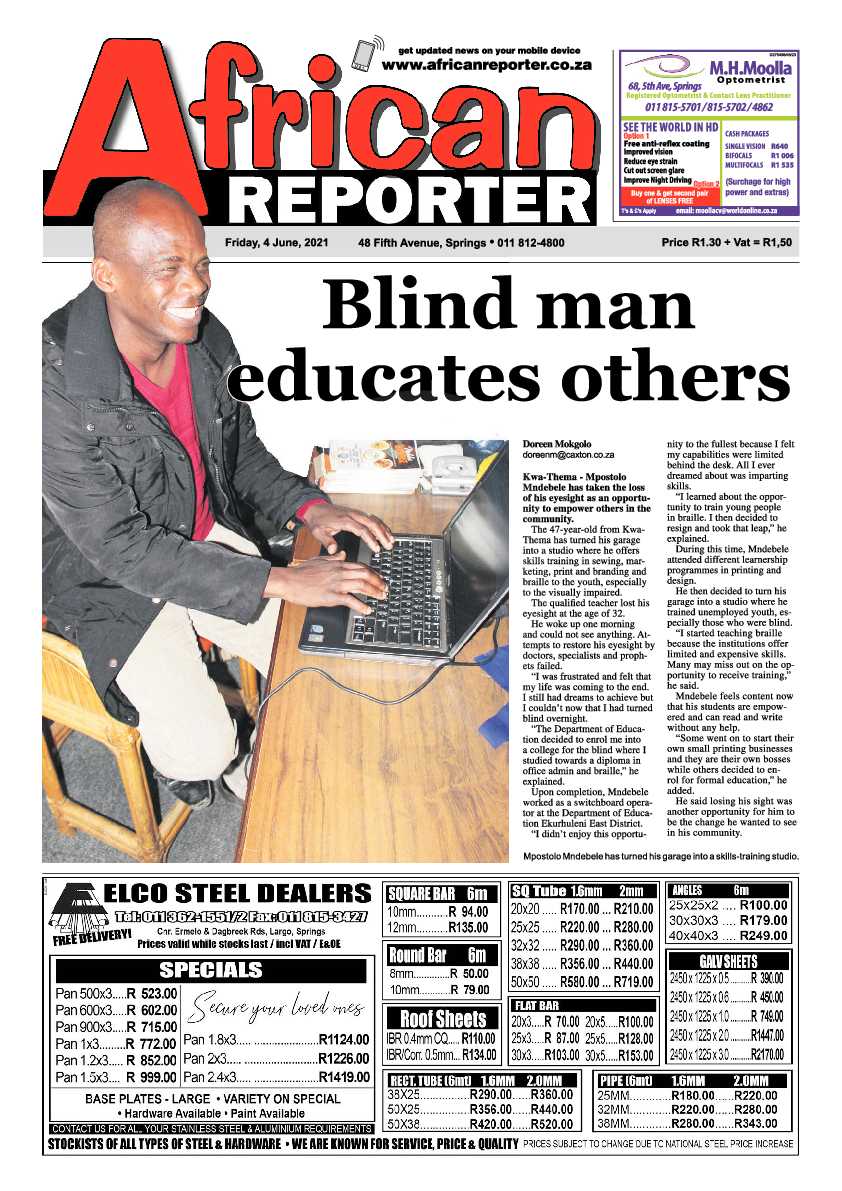 African Reporter 04 June 2021 page 1