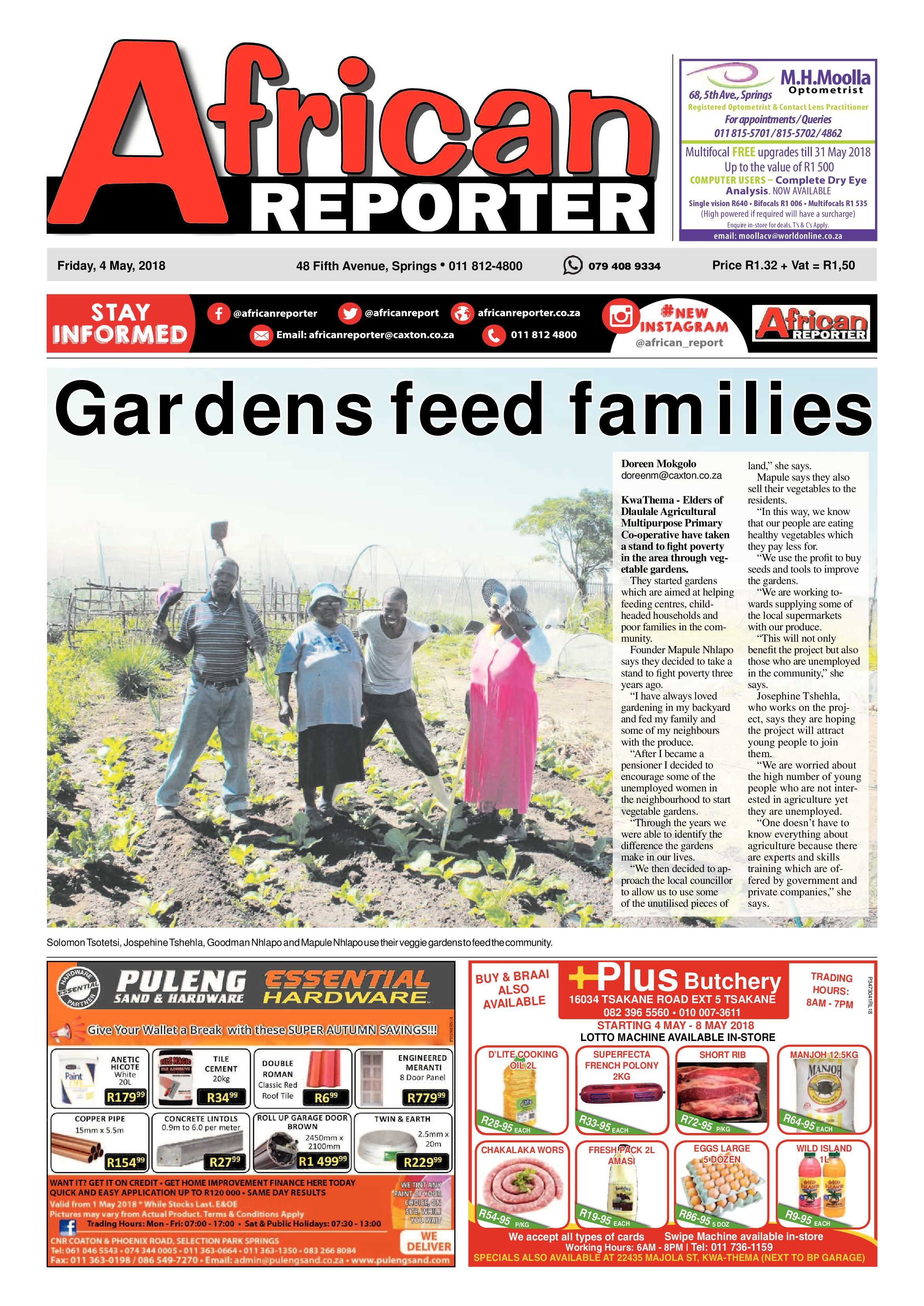 African Reporter 04 May 2018 page 1