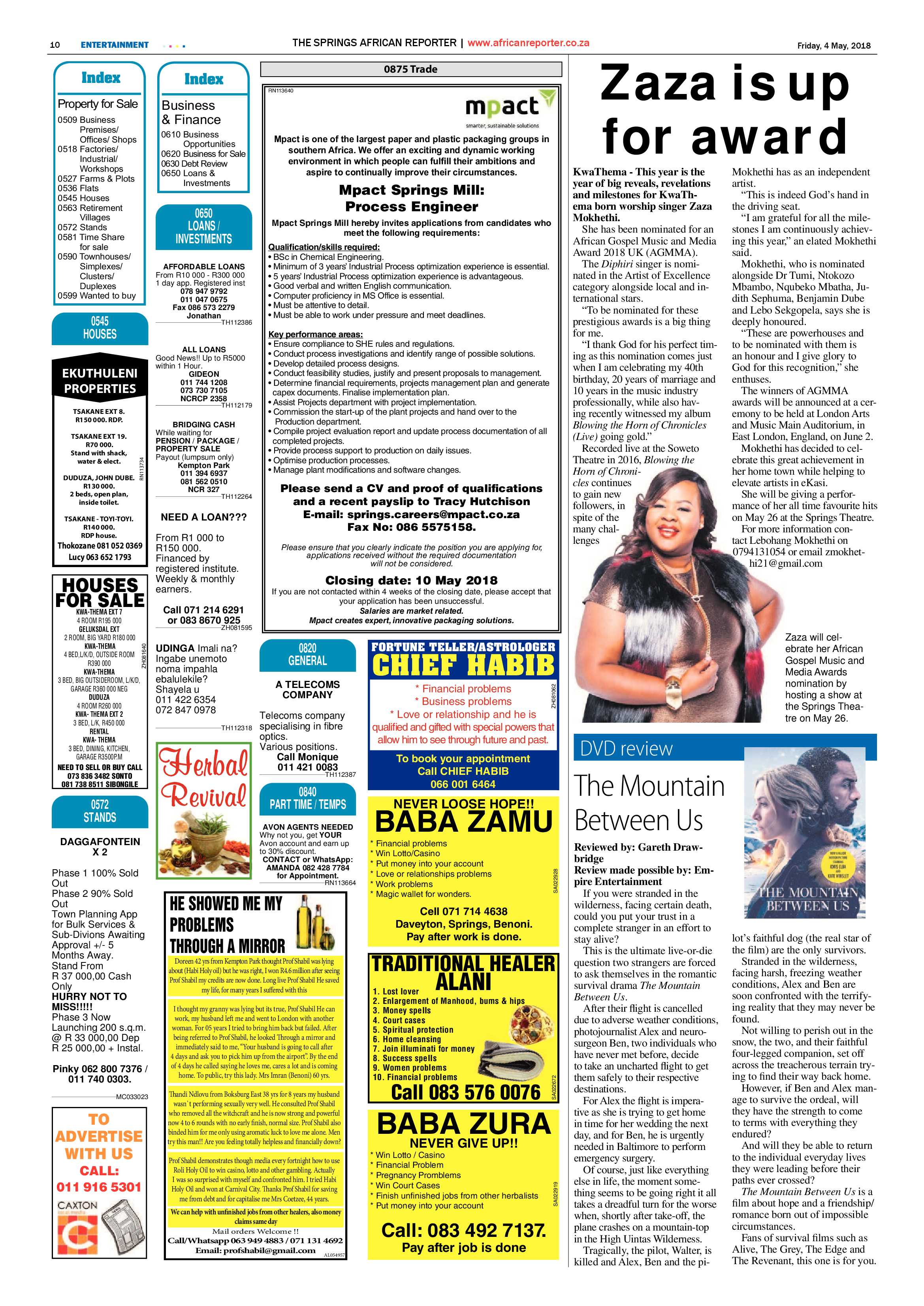 African Reporter 04 May 2018 page 10