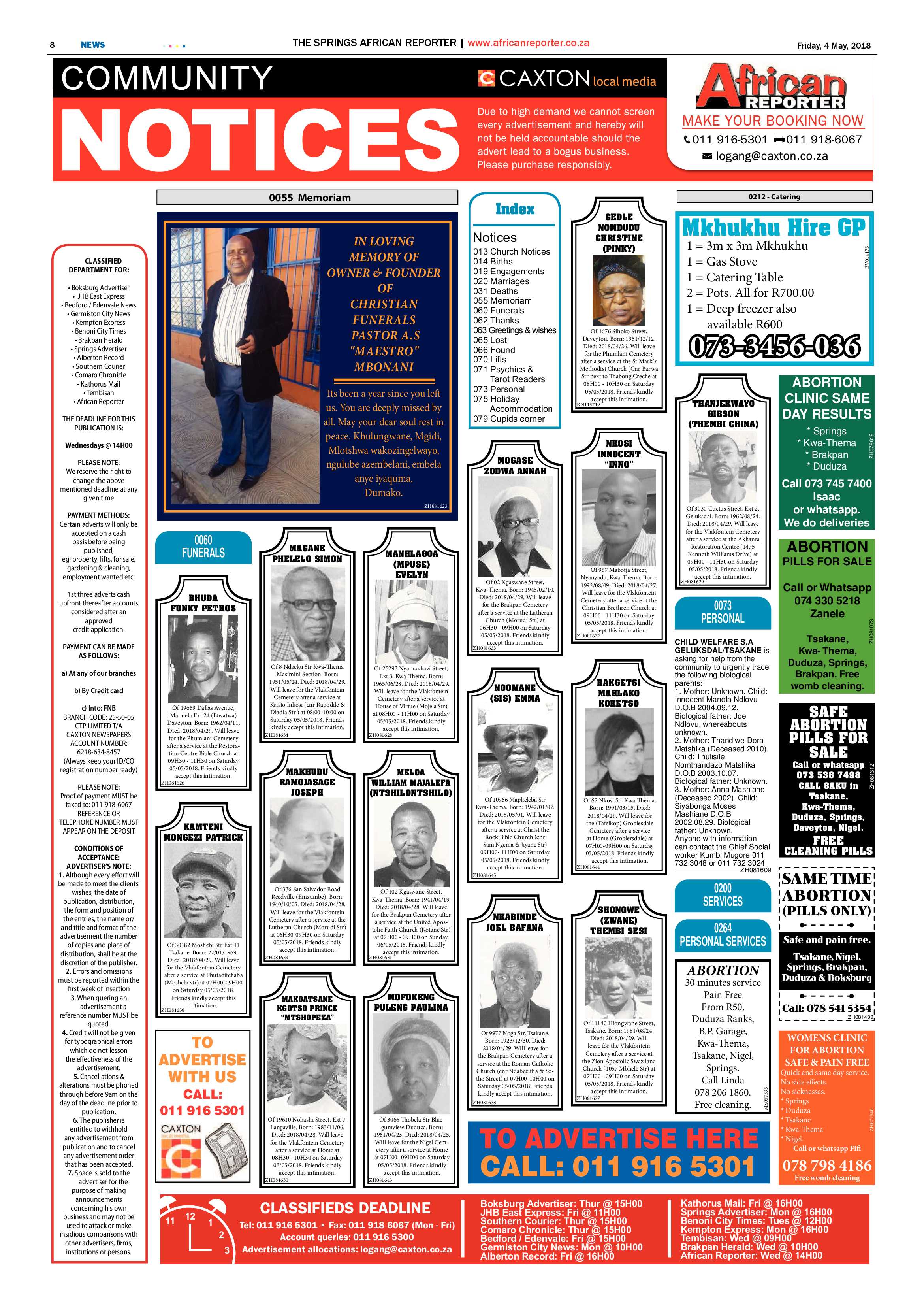 African Reporter 04 May 2018 page 8
