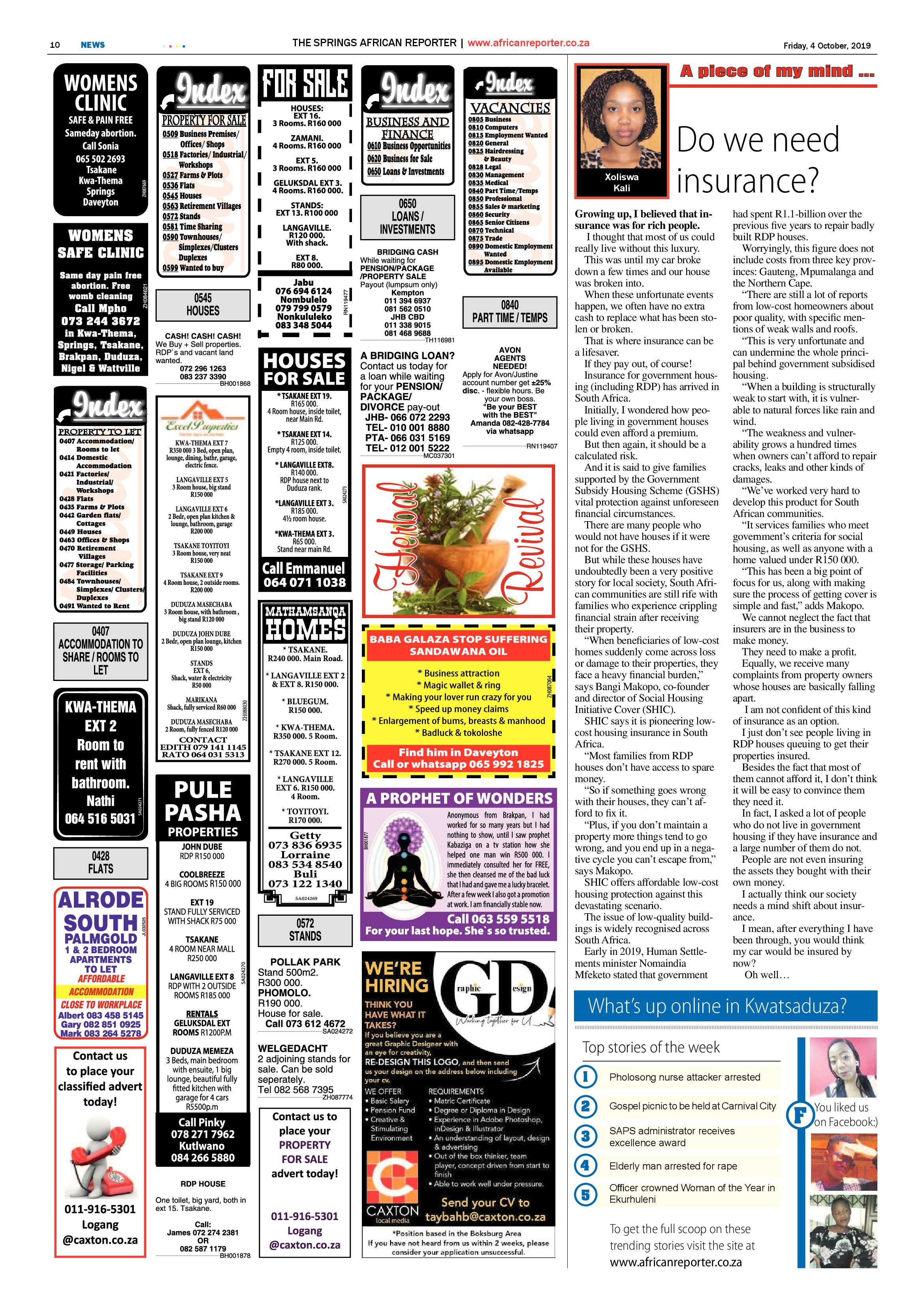 African Reporter 04 October 2019 page 10