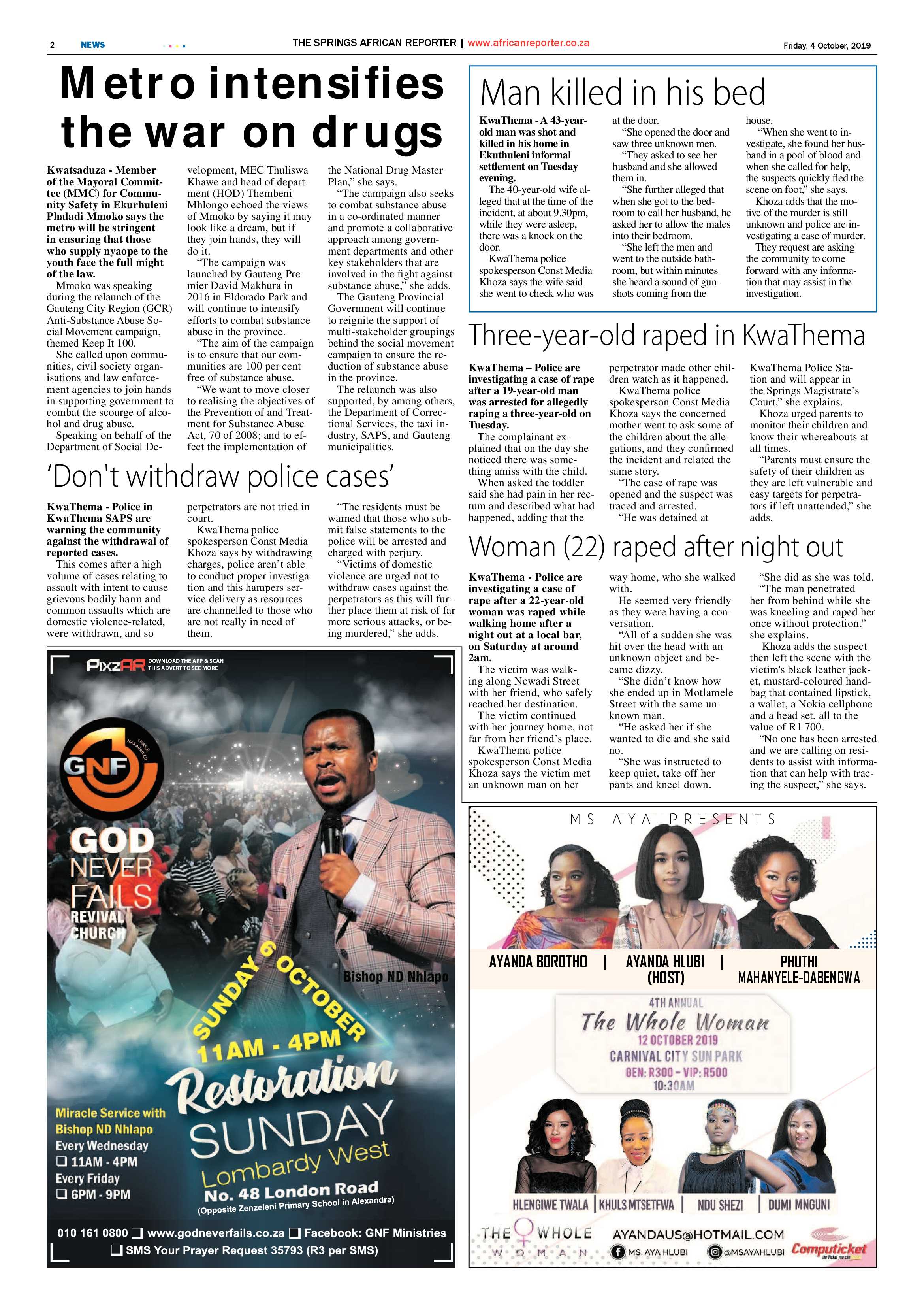 African Reporter 04 October 2019 page 2