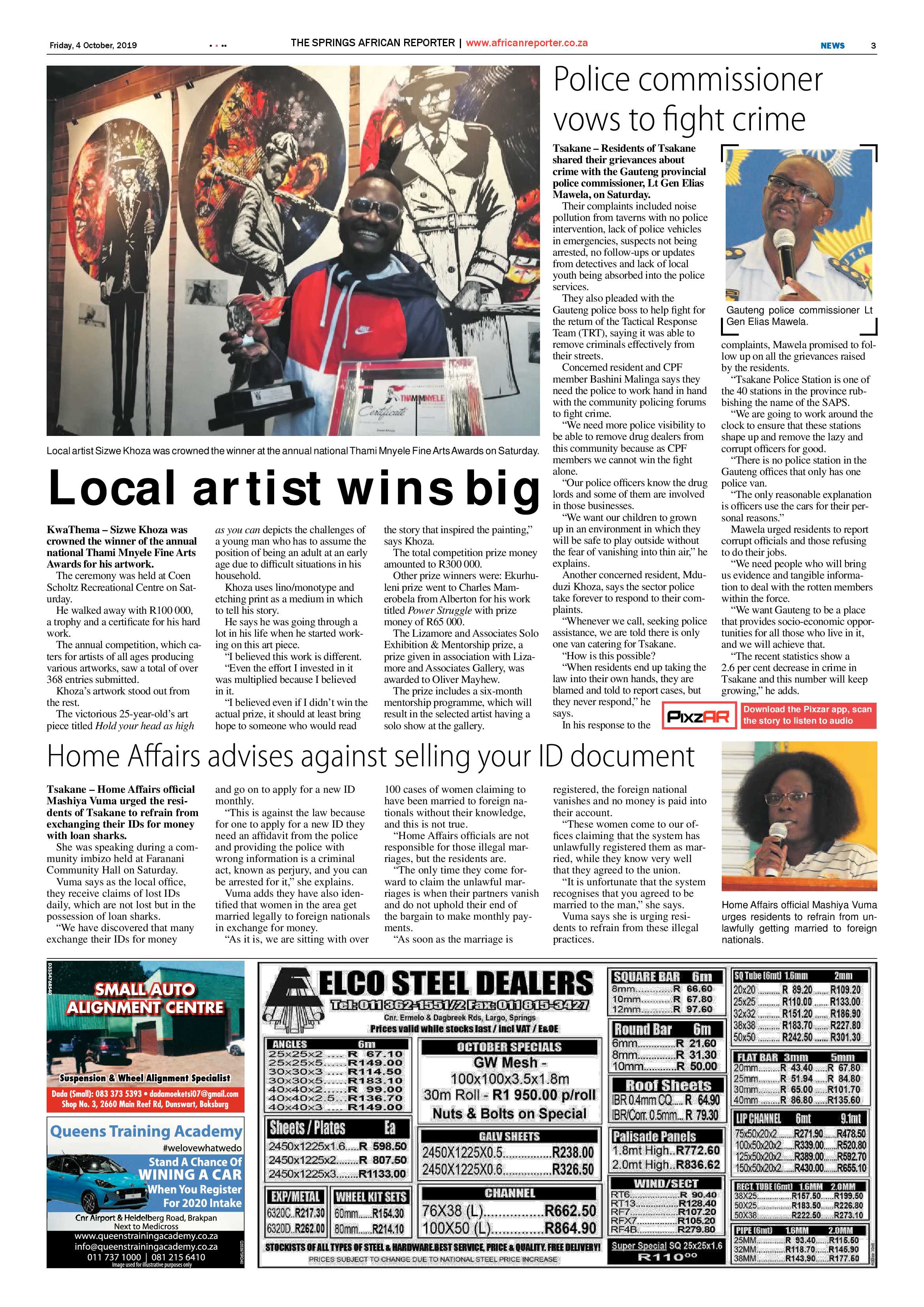 African Reporter 04 October 2019 page 3