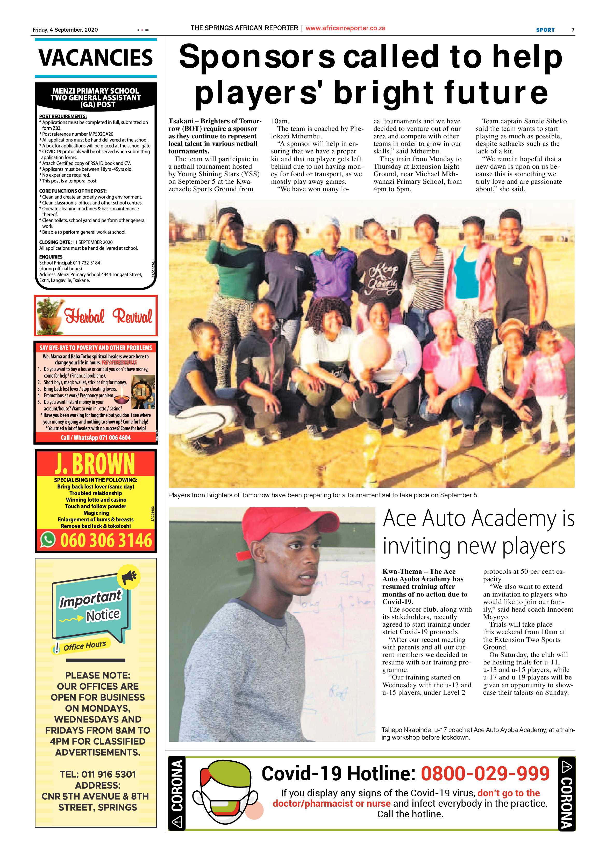 African Reporter 04 September 2020 page 7