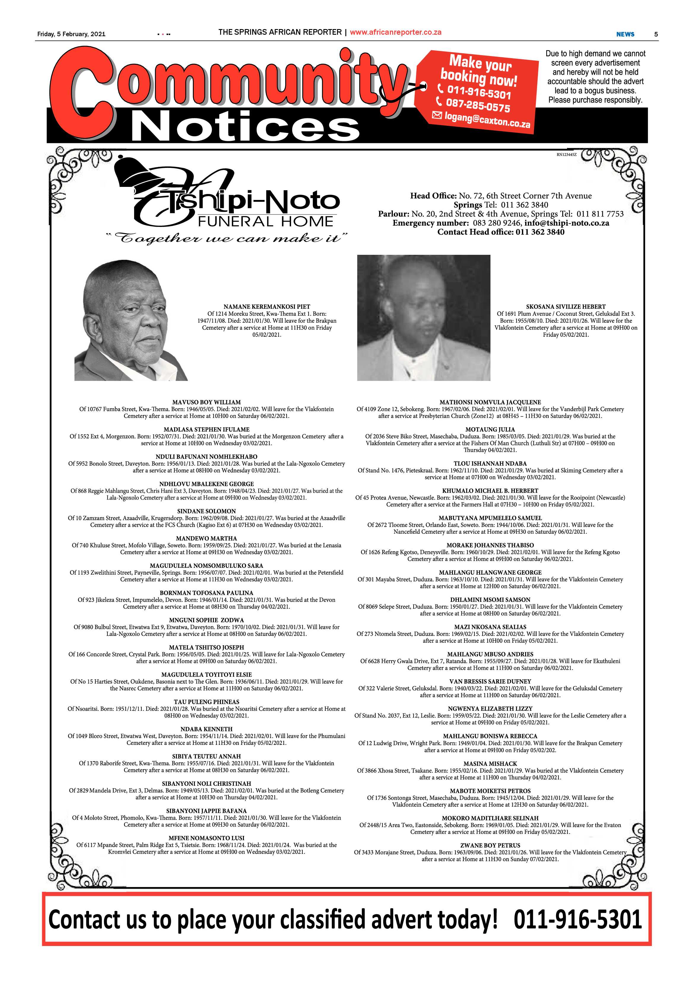 African Reporter 05 February 2021 page 5
