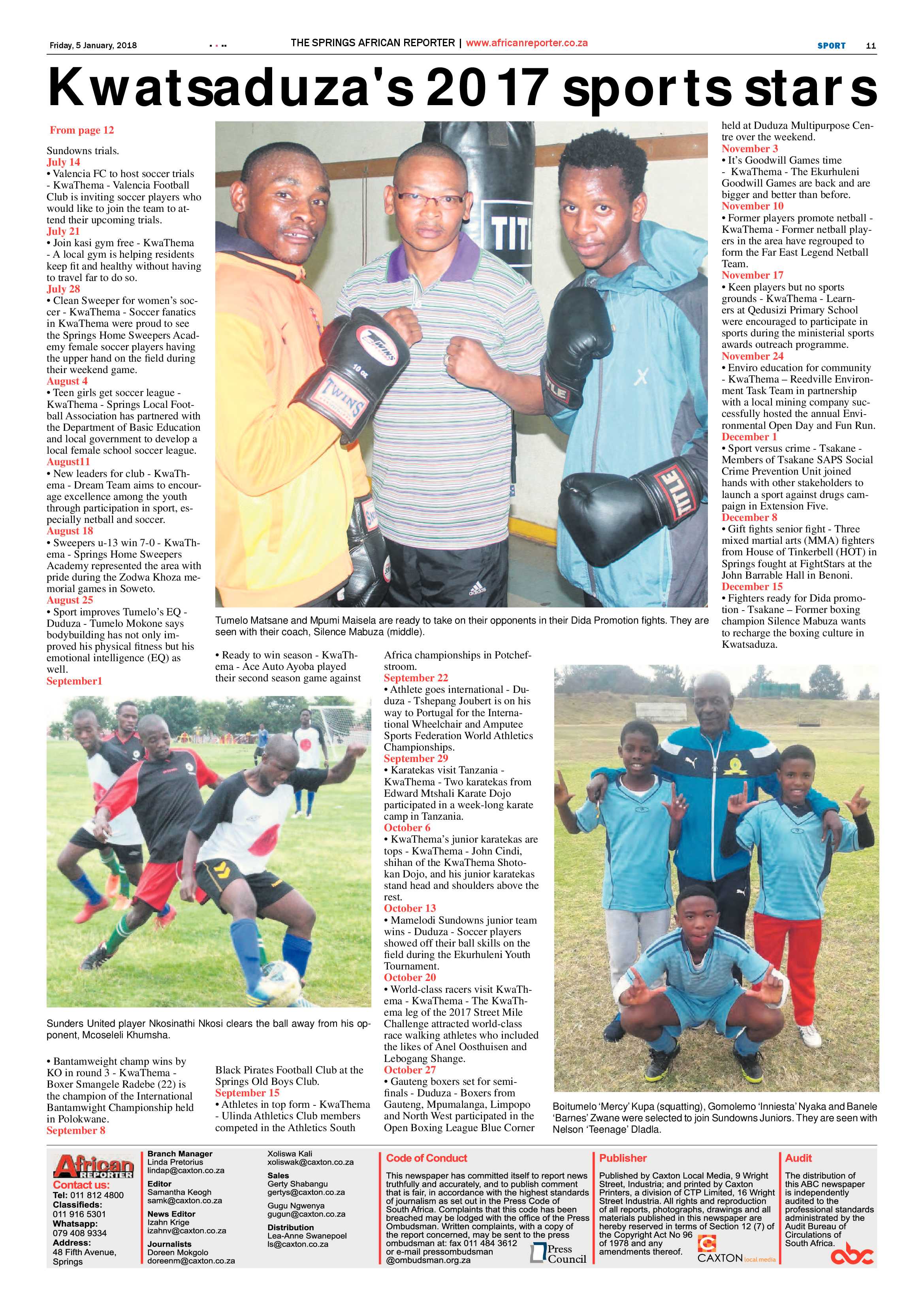 African Reporter 05 January 2018 page 11